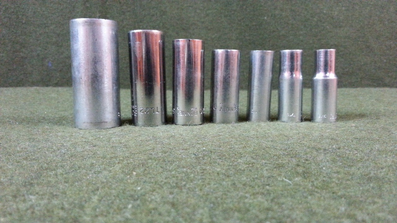 Bonney 7 pcs 3/8" Drive SAE Deep Hole Socket Set (7/8-3/8)