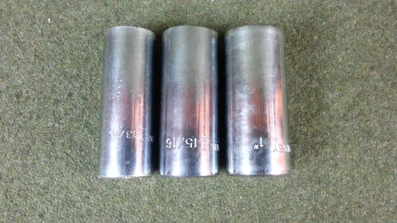 3 Bonney 1/2" Drive Deep Sockets AL26 13/16", AL30 15/16", AL32 1" 
