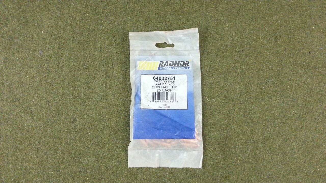 RADNOR TWECO STYLE RAD11T-35 Contact Tip Qty 25