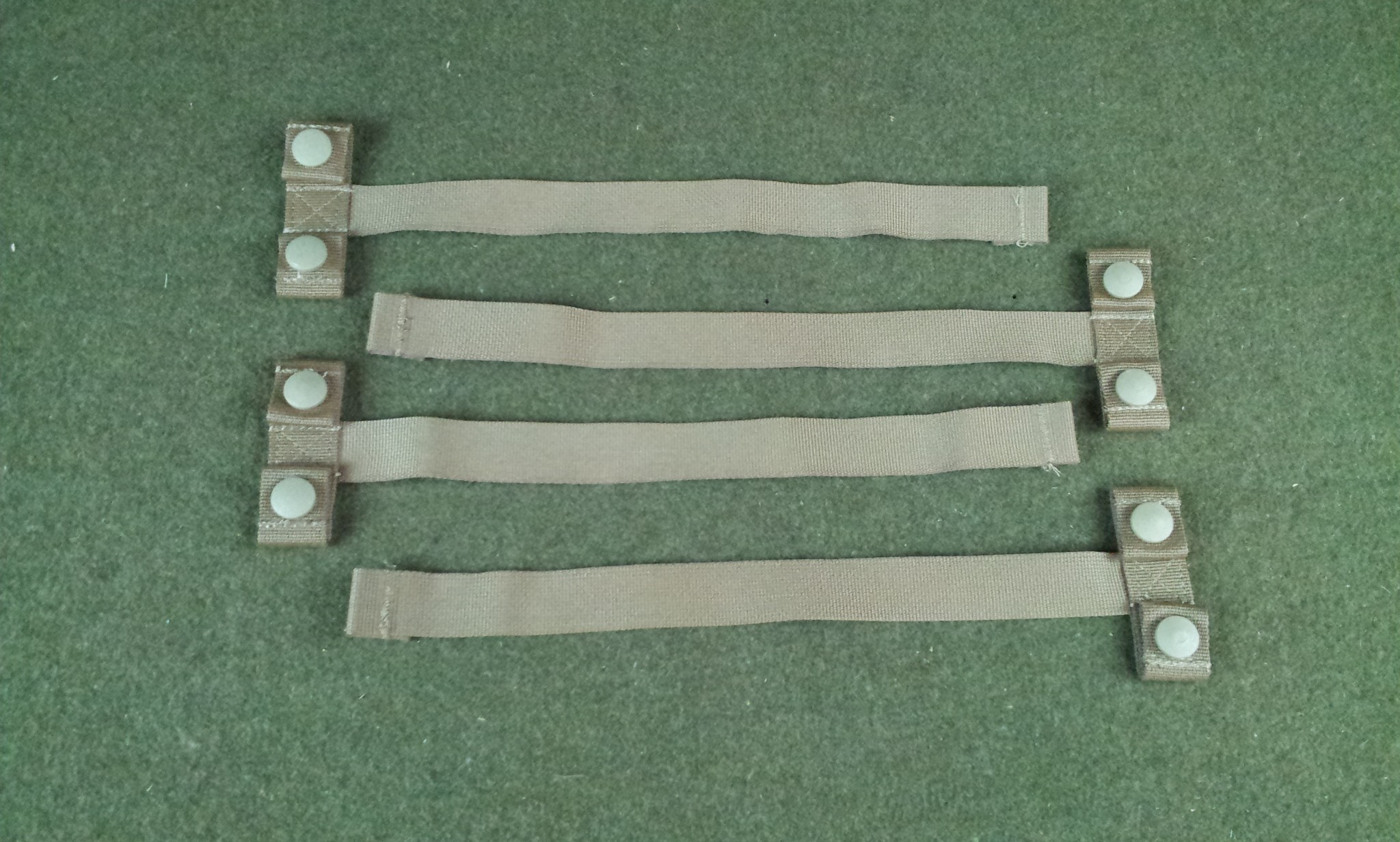 New MOLLE PALS Straps 1" Webbing 12" Long With Snaps Lot of 4