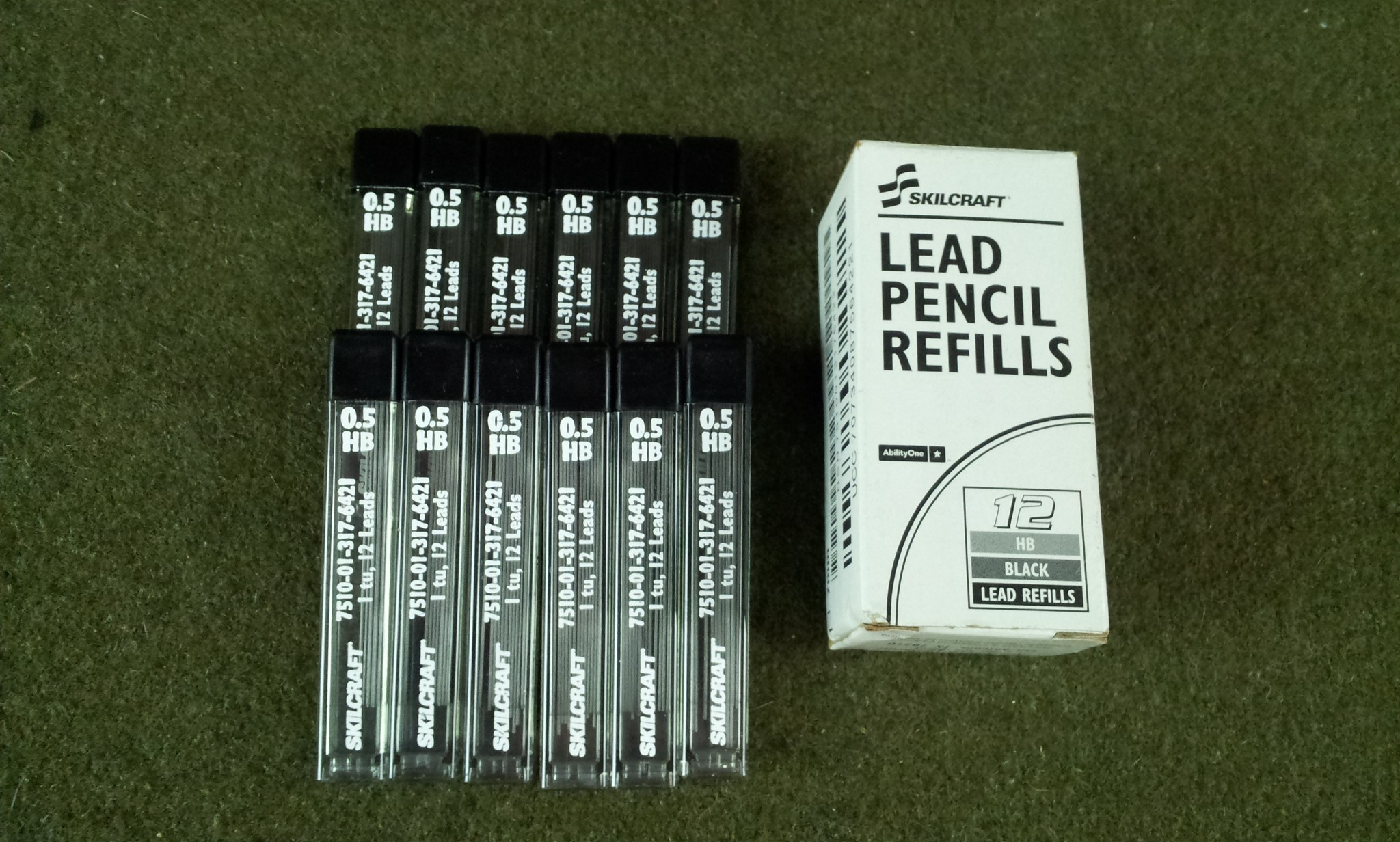0.5 HB Polymer Lead Pencil Refills 12 Tubes of 12 