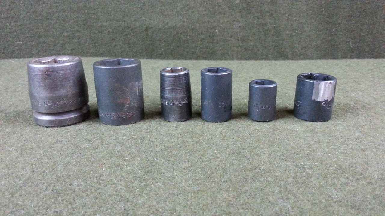 Lot Of 6 Williams, Snap-on, Armstrong Impact Sockets
