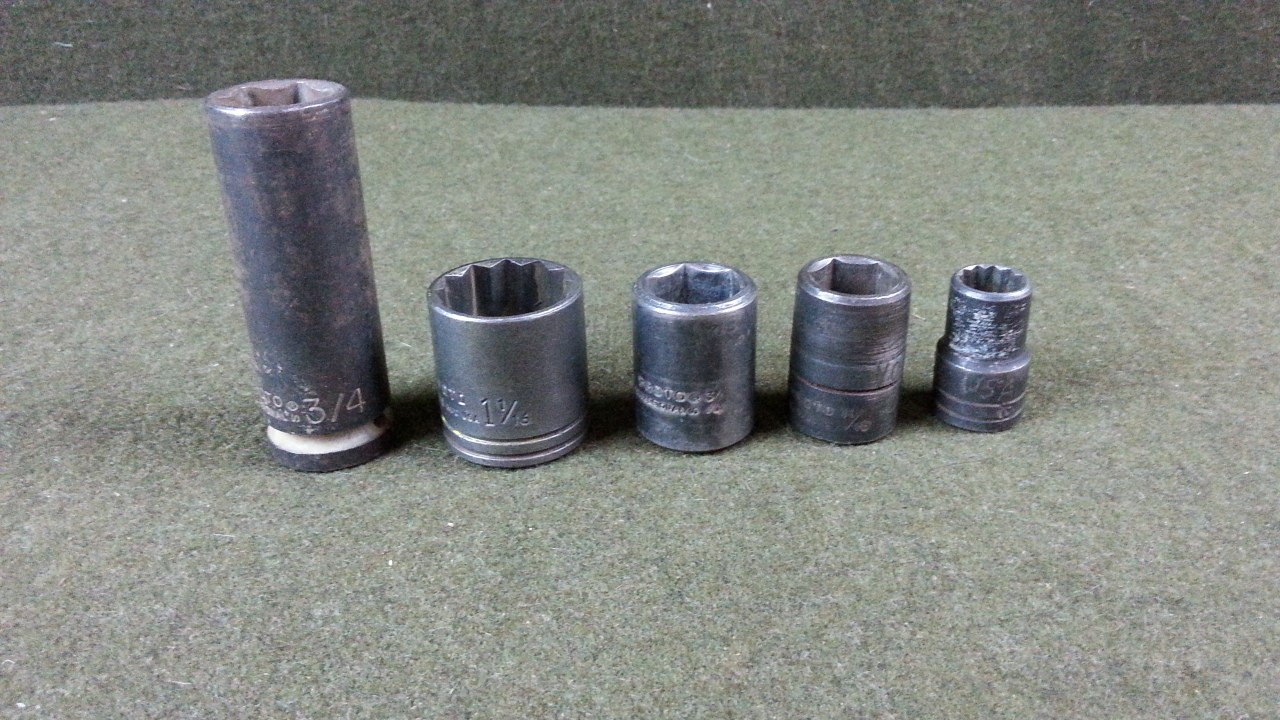 Proto 1/2" Drive Impact  Sockets Lot Of 5