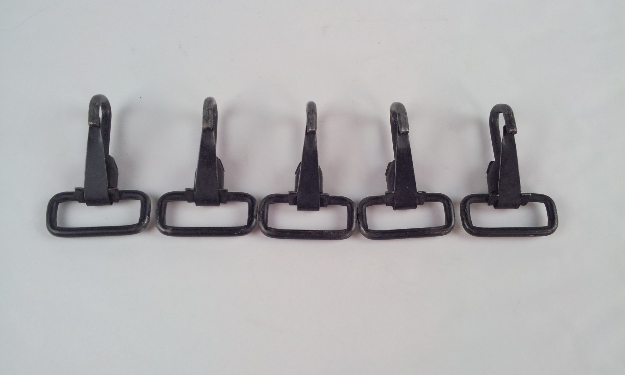 5 Military Heavy Duty Snap Hooks 1-1/2" Steel Black 