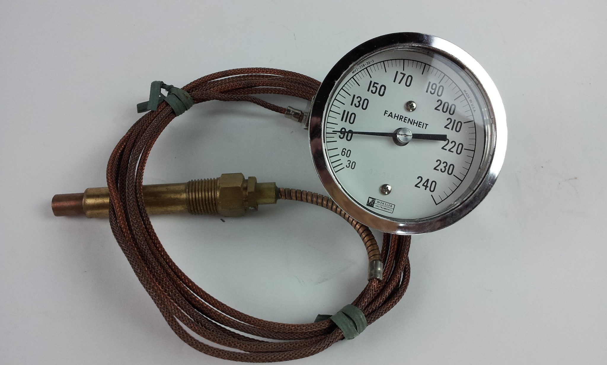 Weksler 4" 30 to 240 Degree F Temperature Gauge With Probe and Mount 