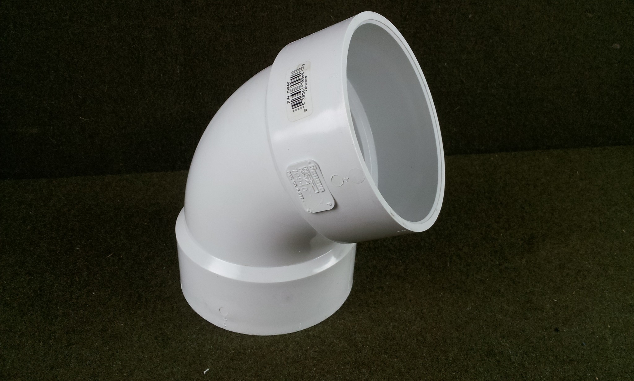 Genova 70940 4" 60 Degree Elbow PVC DWC