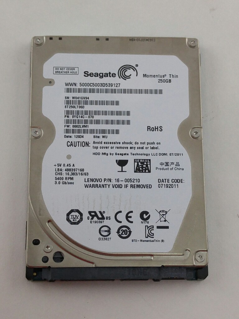 Seagate Momentus Thin 250GB SATA 2.5" Laptop Hard Drive ST250LT003