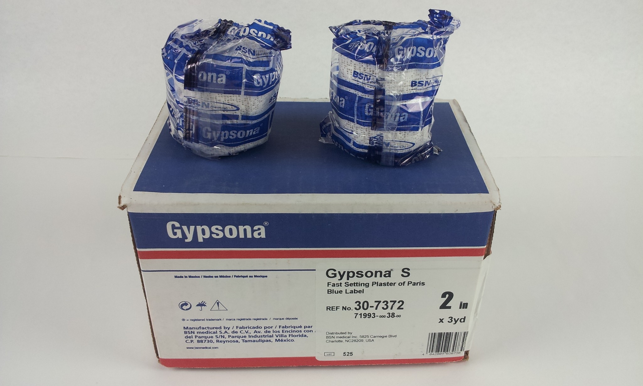 Gypsona S 30-7372 Fast Setting Plaster of Paris Blue Label  2" x 3yd Box of 12