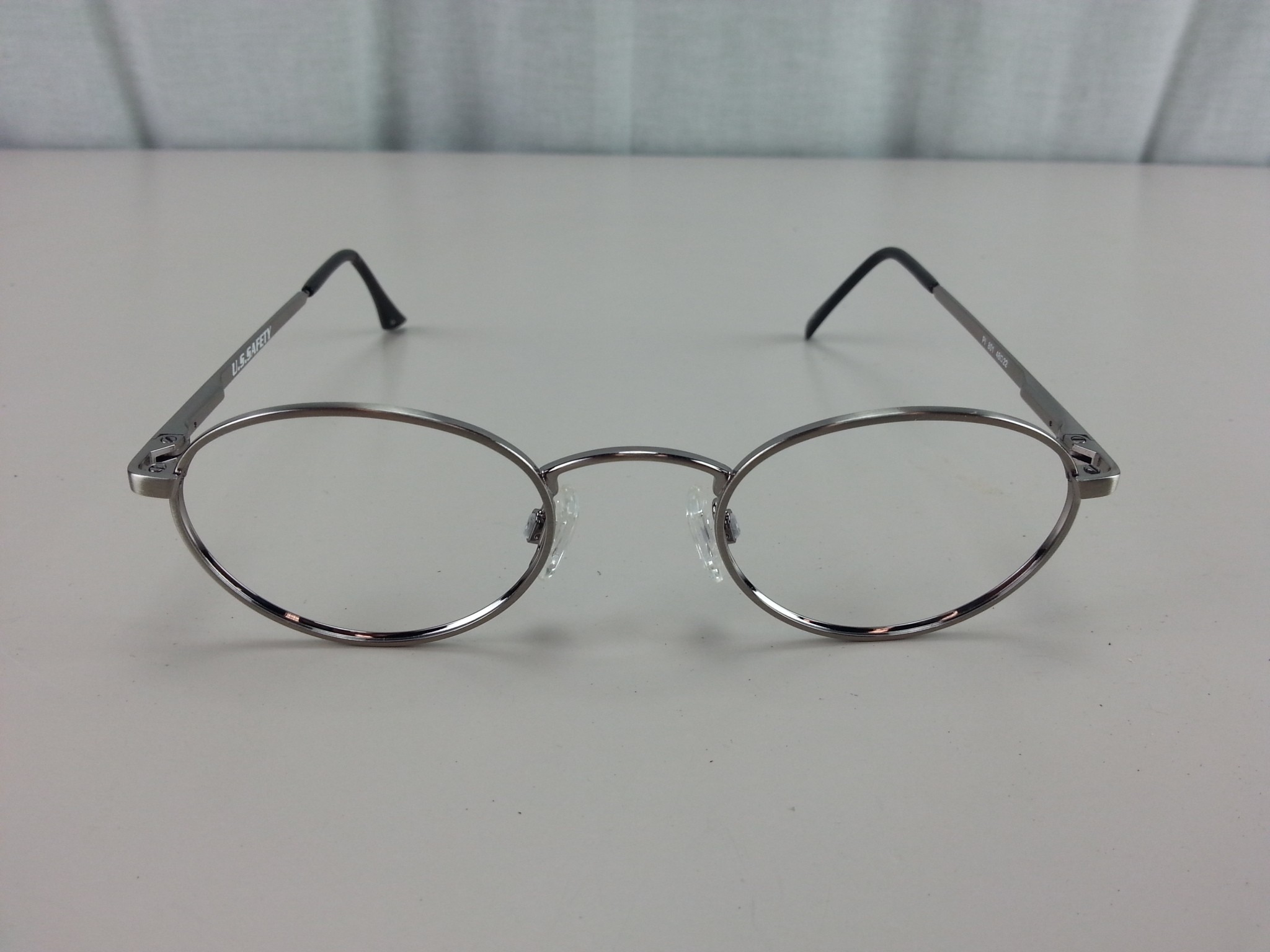 Military Issue U.S. Safety Pewter Metal Glasses Frames 48mm-22mm-145mm