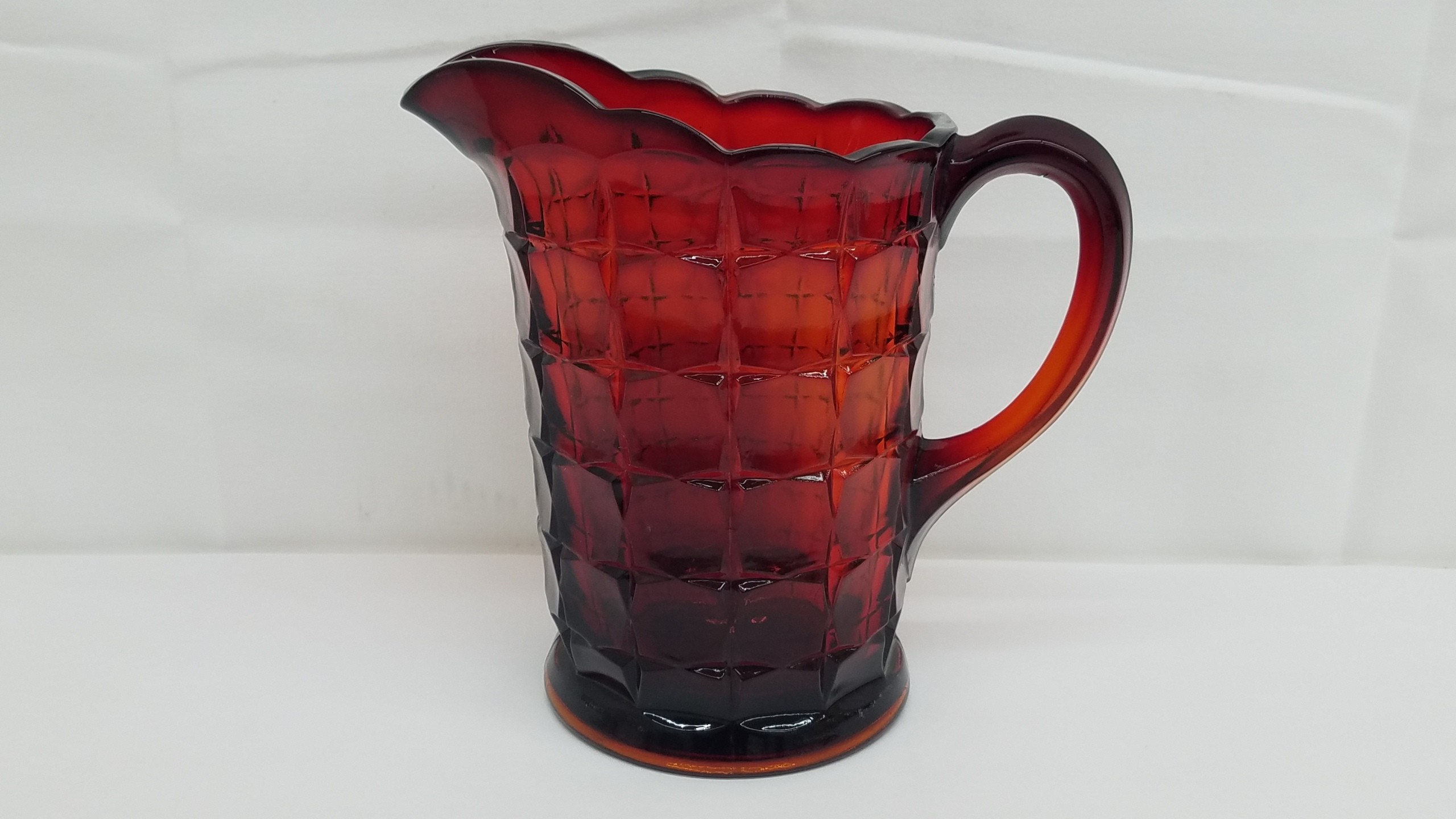 Tiara Indiana Glass Sunset Amberina Constellation Water Pitcher