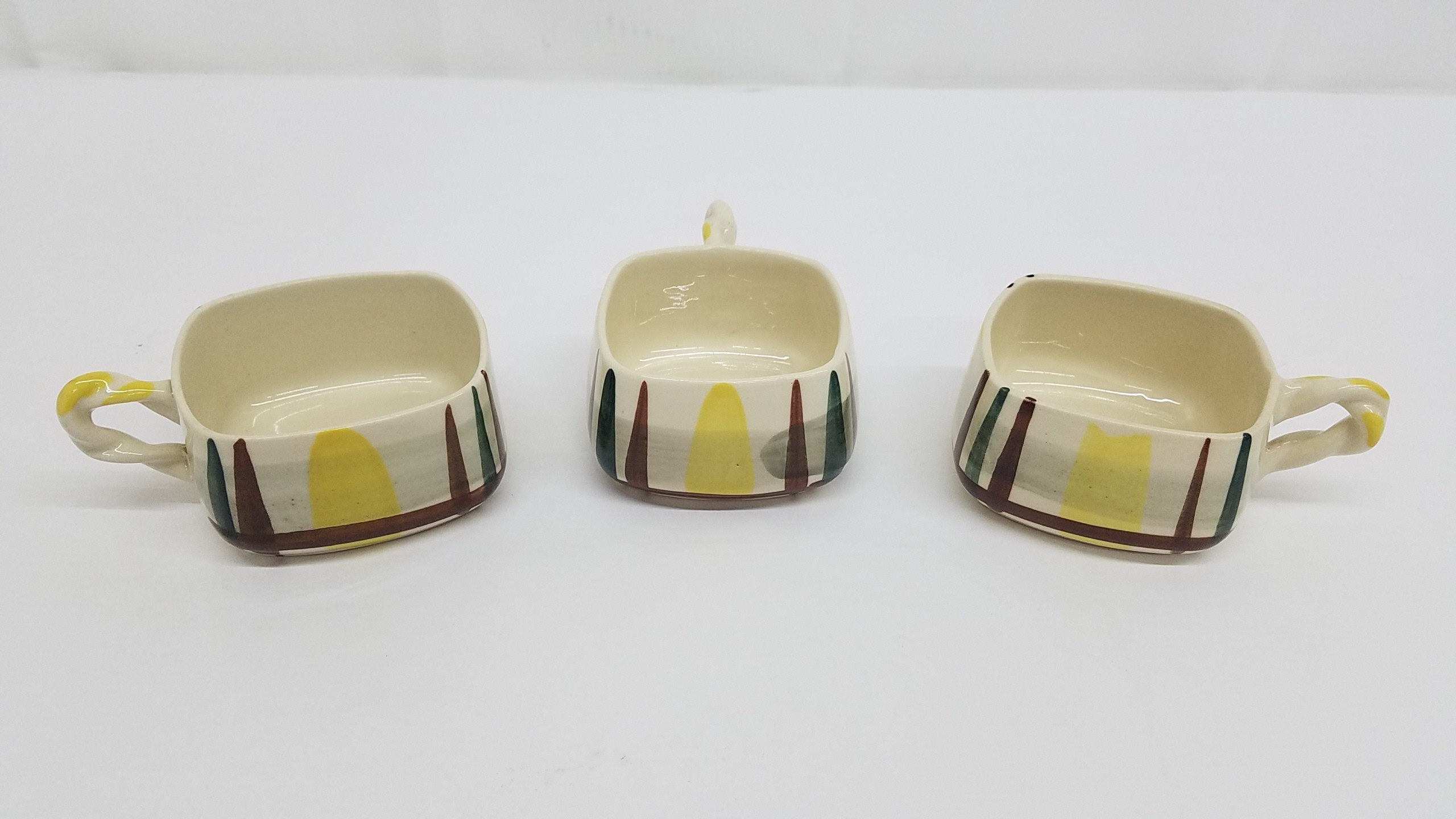 Blair Pottery Gay Plaid Cup Lot of 3