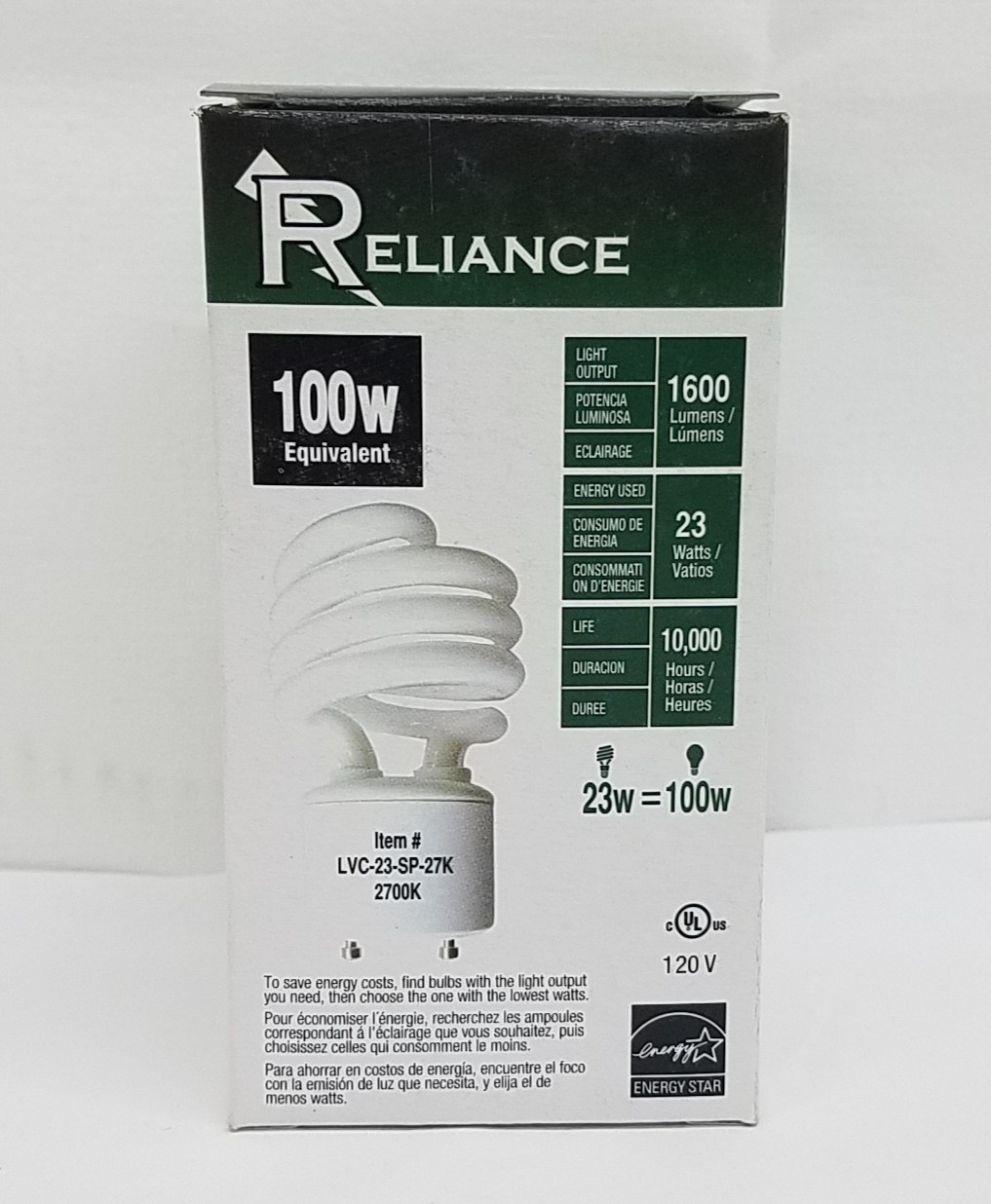 60 Pack Spiral CFL Fluorescent 23 Watt =100W Twist and Lock GU24 2700K Warm White