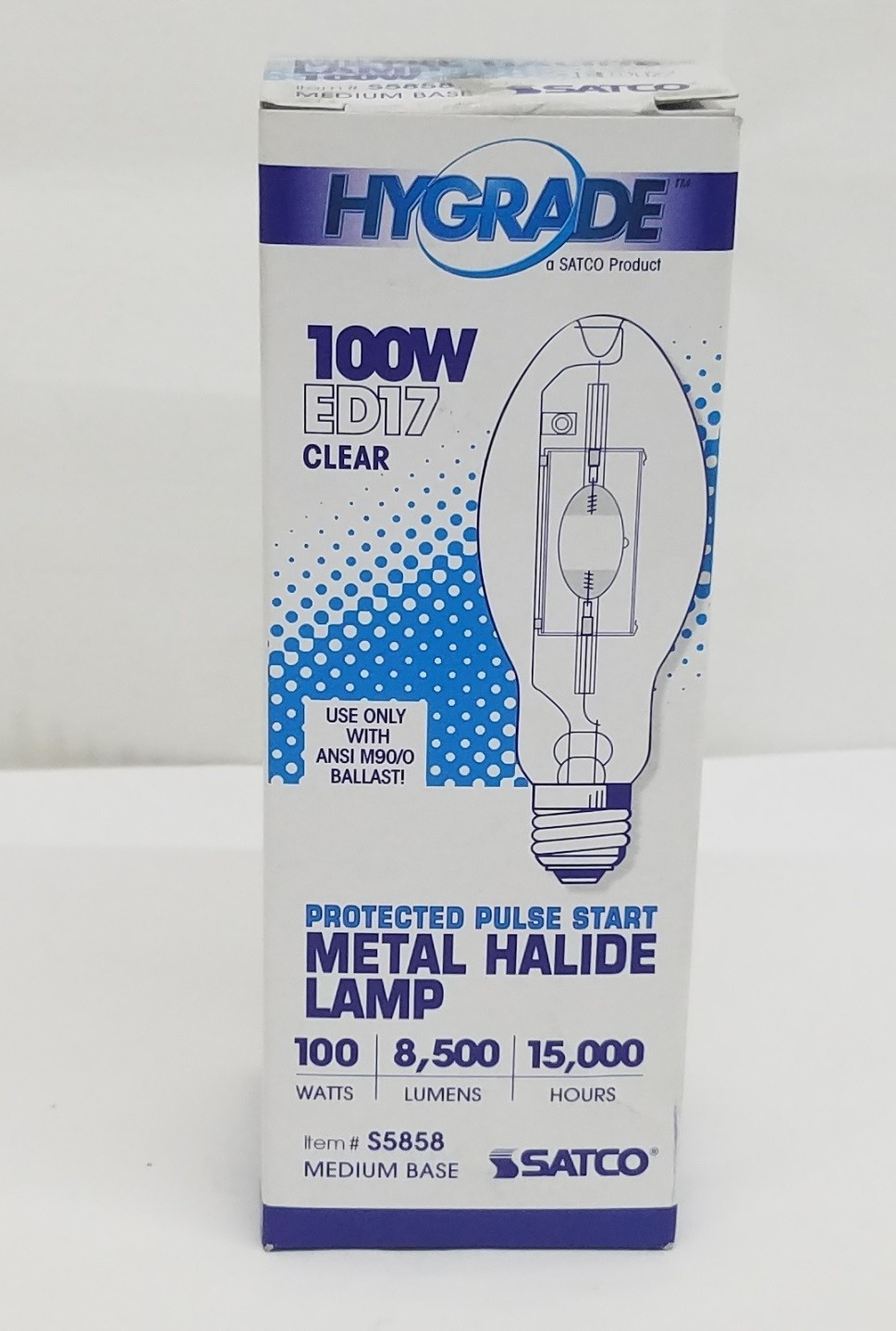 Satco Metal Halide Lamp Ed17, 100 Watt, Medium Base, Clear, Universal Burn