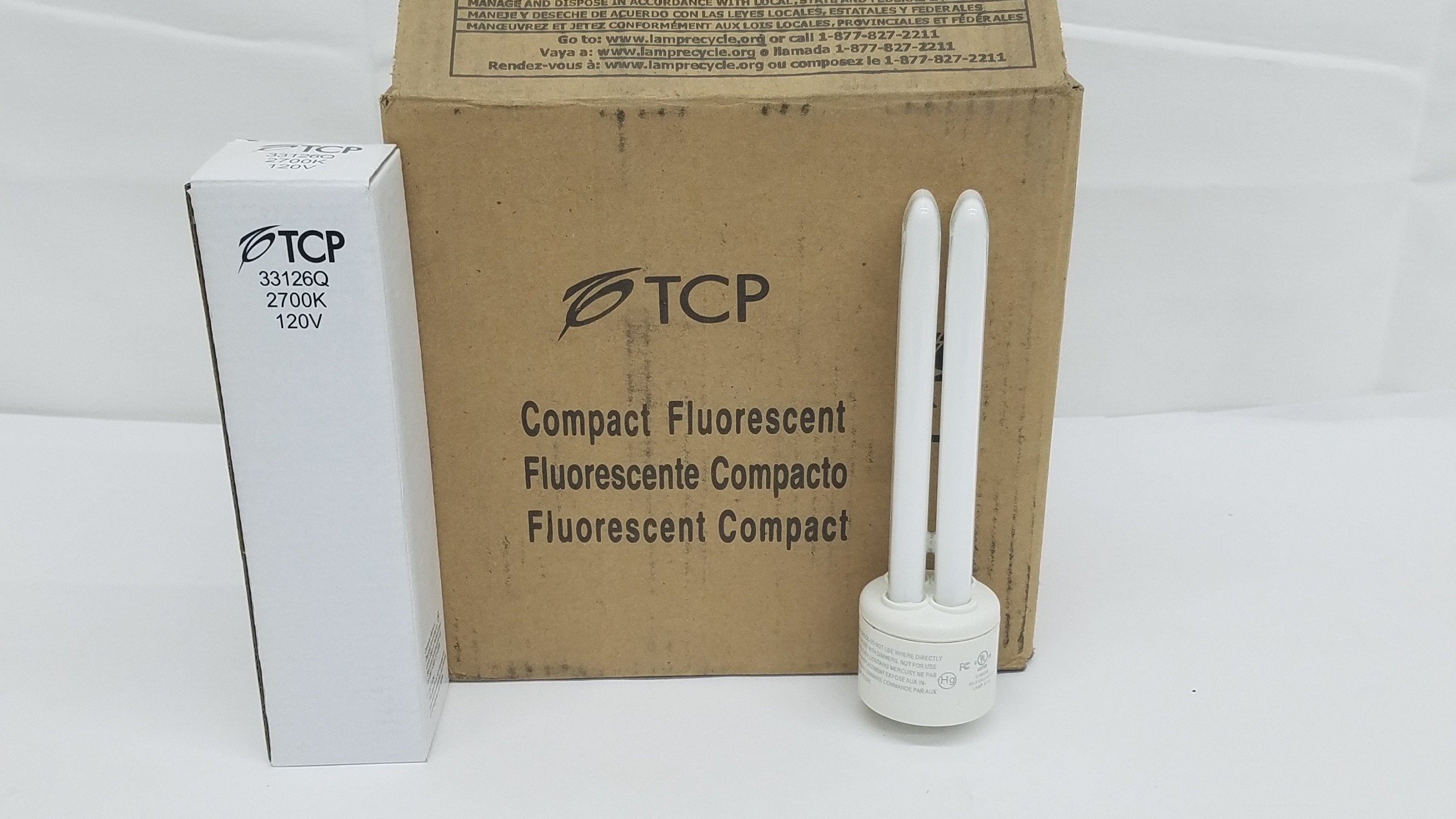 TCP 33126Q 26-Watt 2700K GU24 Base CFL PL Quad Tube, 100W Equivalent 12-Pack