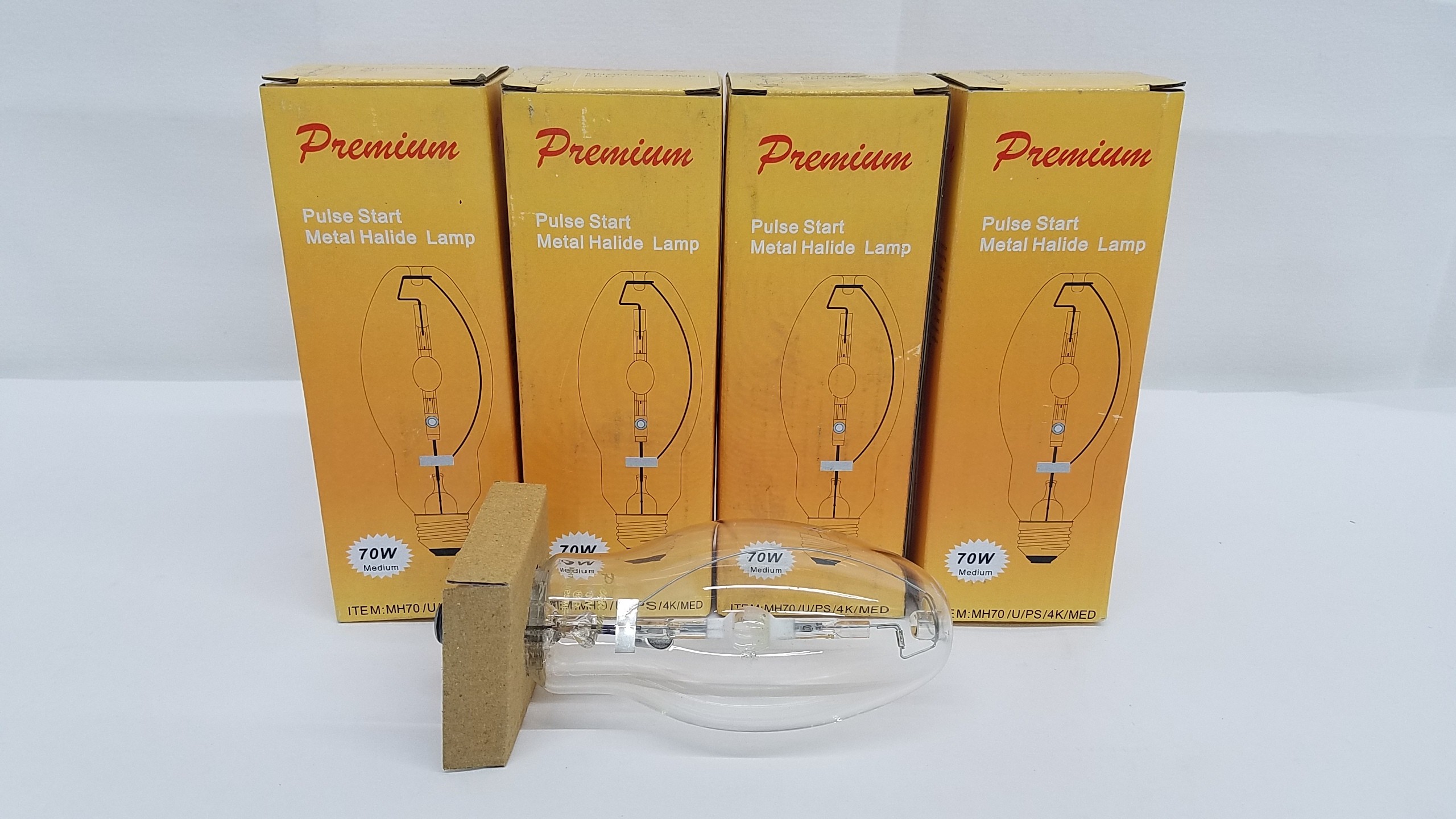 70W M98 Metal Halide Bulb E26 ED17 4000K Universal Burn 4-Pack