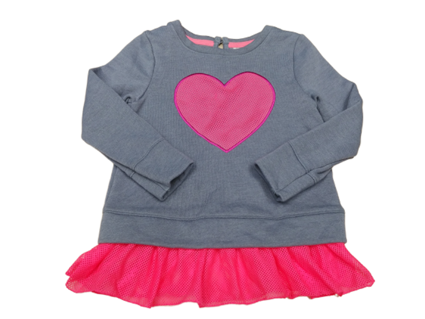 Cat & Jack Girl's Pink/Gray Skirted Top Pink Heart Size 3T