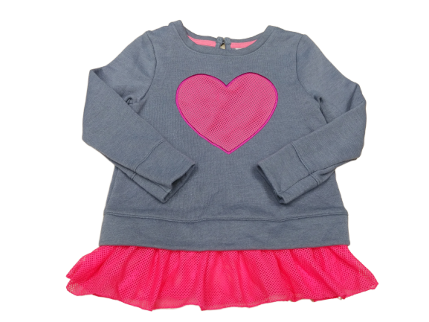 Cat & Jack Girl's Pink/Gray Skirted Top Pink Heart Size 18 Months