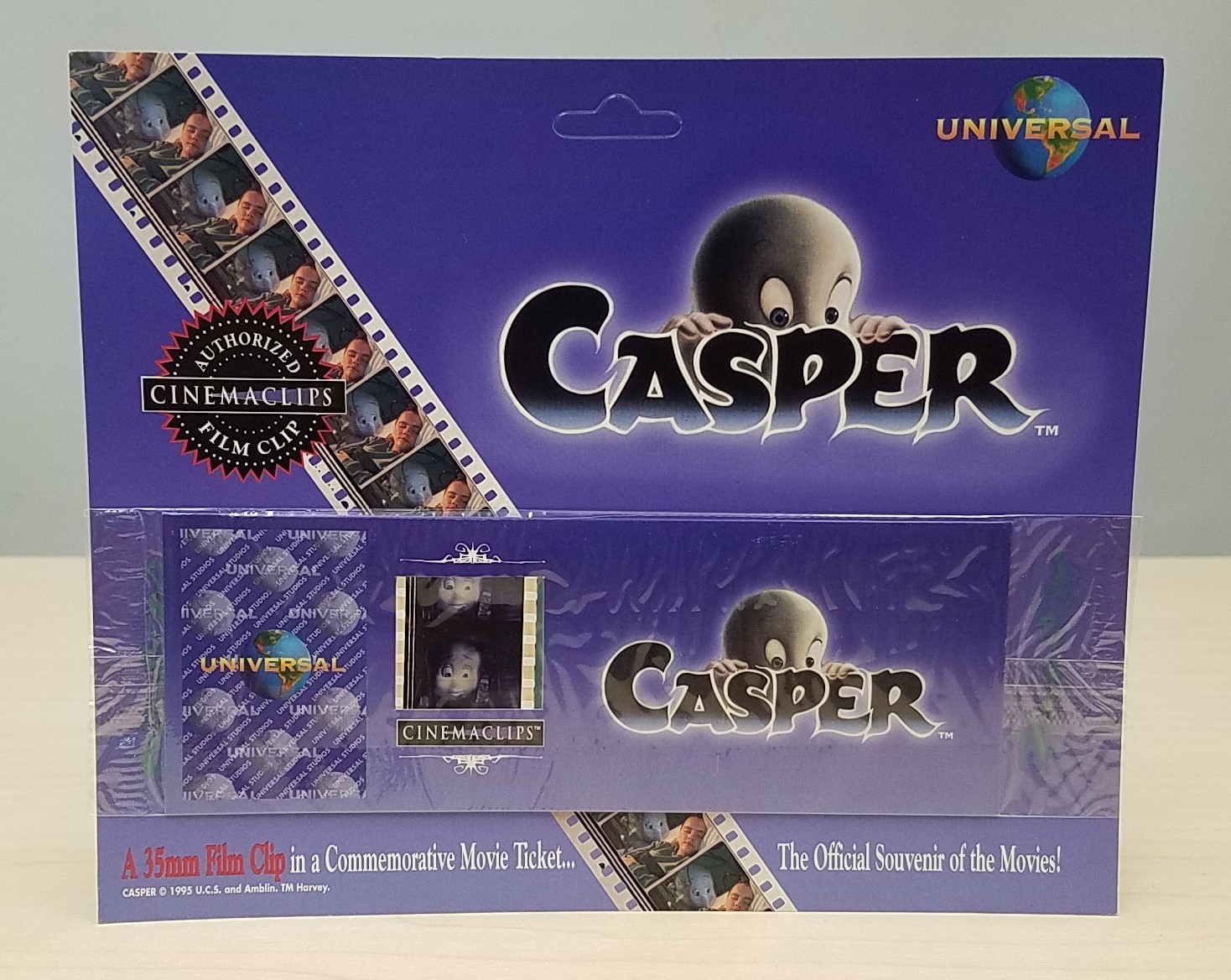NEW 1995 Casper Cinemaclips 35mm Film Clip Movie Ticket