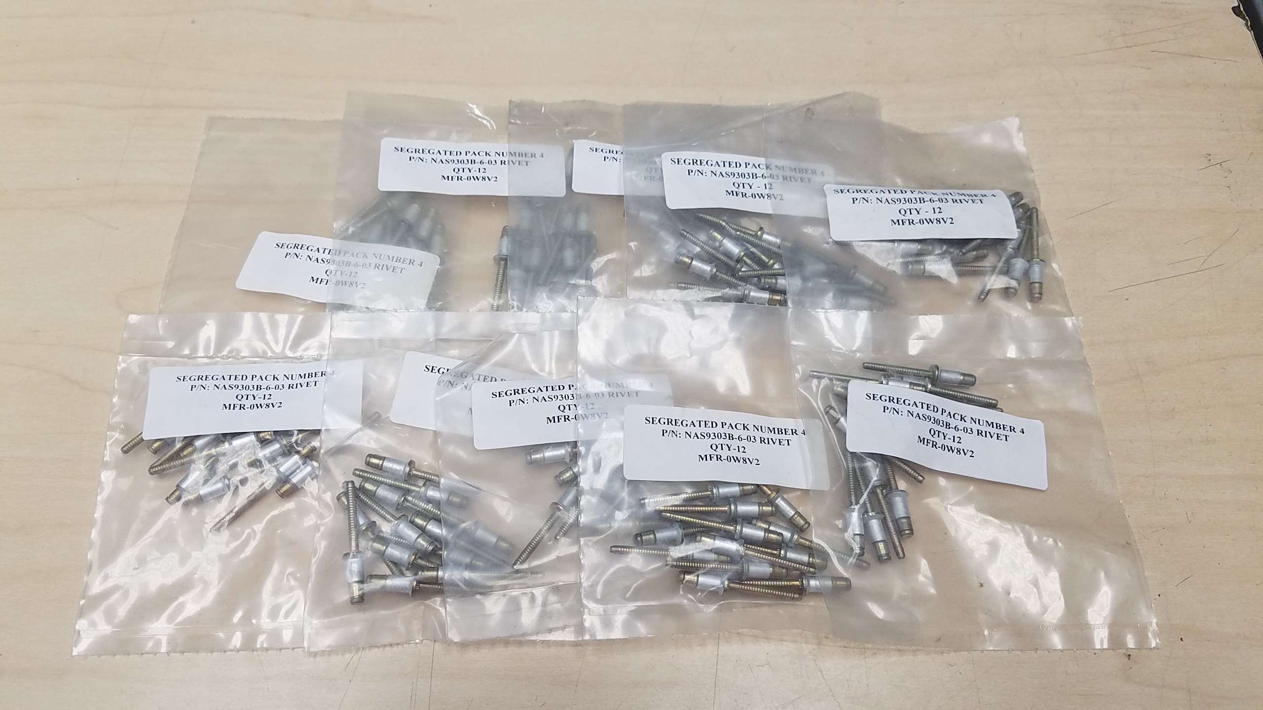 AIRCRAFT RIVETS HUMMER HUMVEE HMMWV NAS9303BNS-6-03 120 EACH