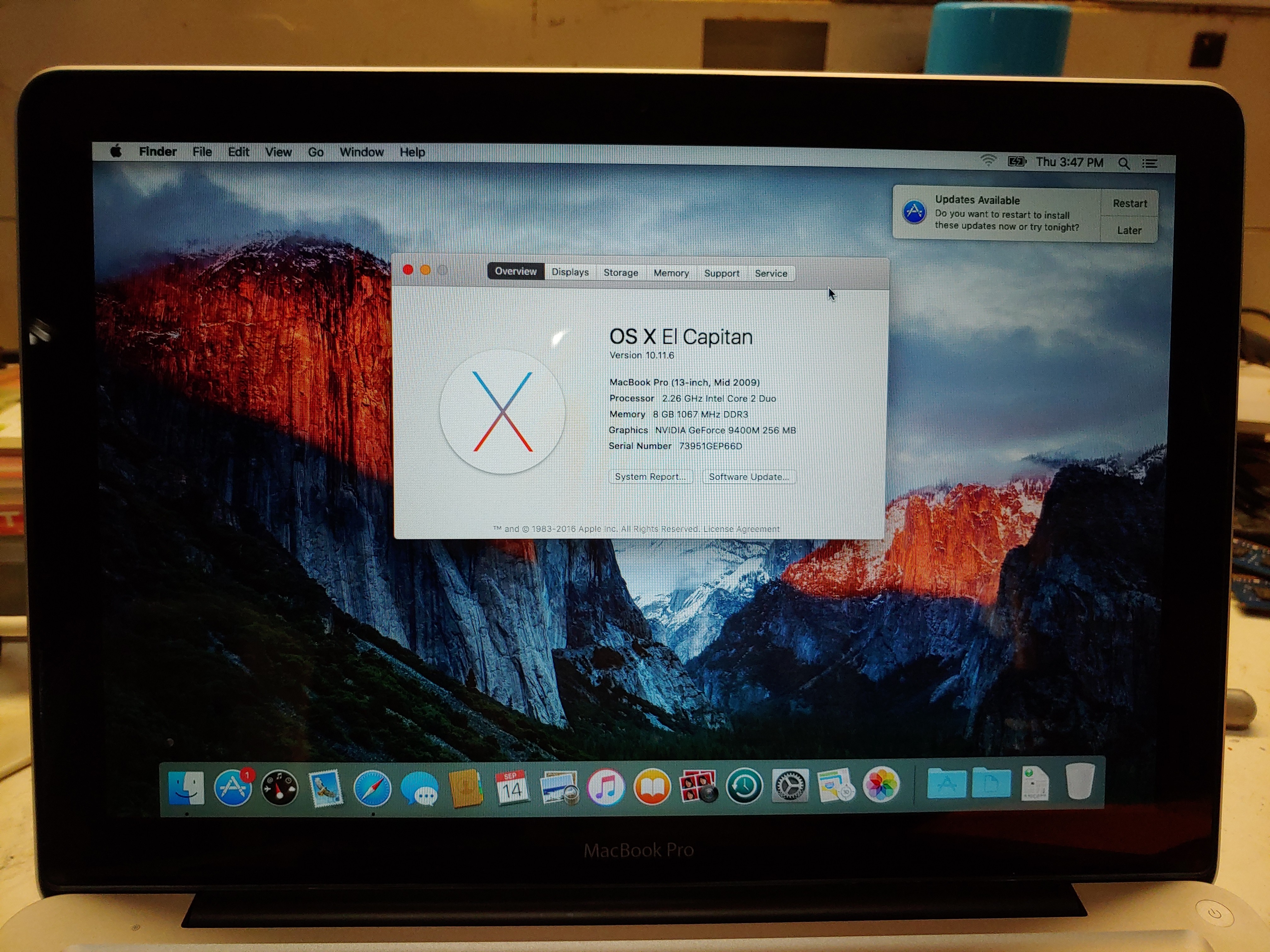 Macbook Pro 13" Mid 2009 C2D 8GB 240GB SSD GeForce 9400M