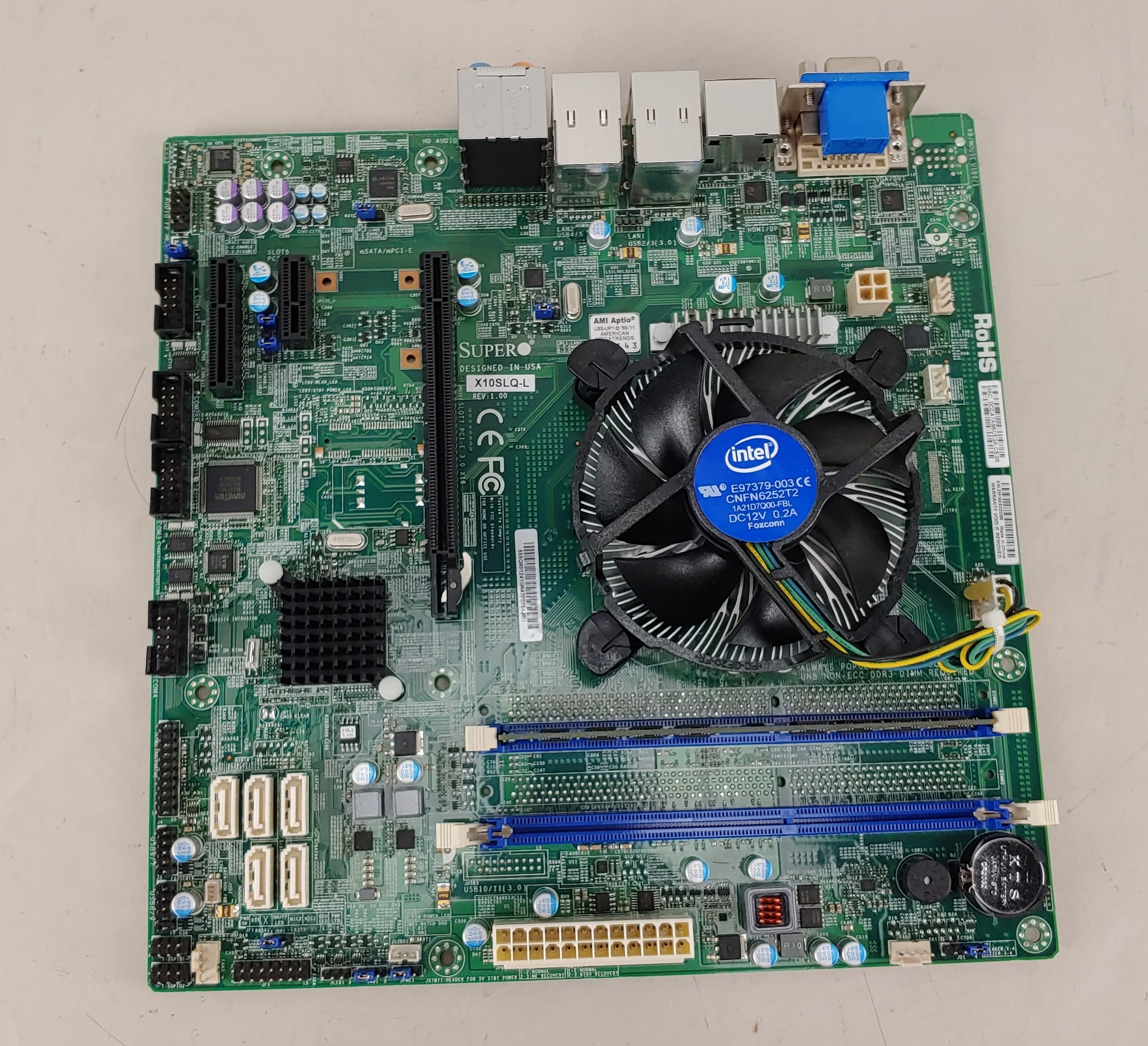 SuperMicro X10SLQ-L Server Motherboard w/ i3 CPU & 4GB