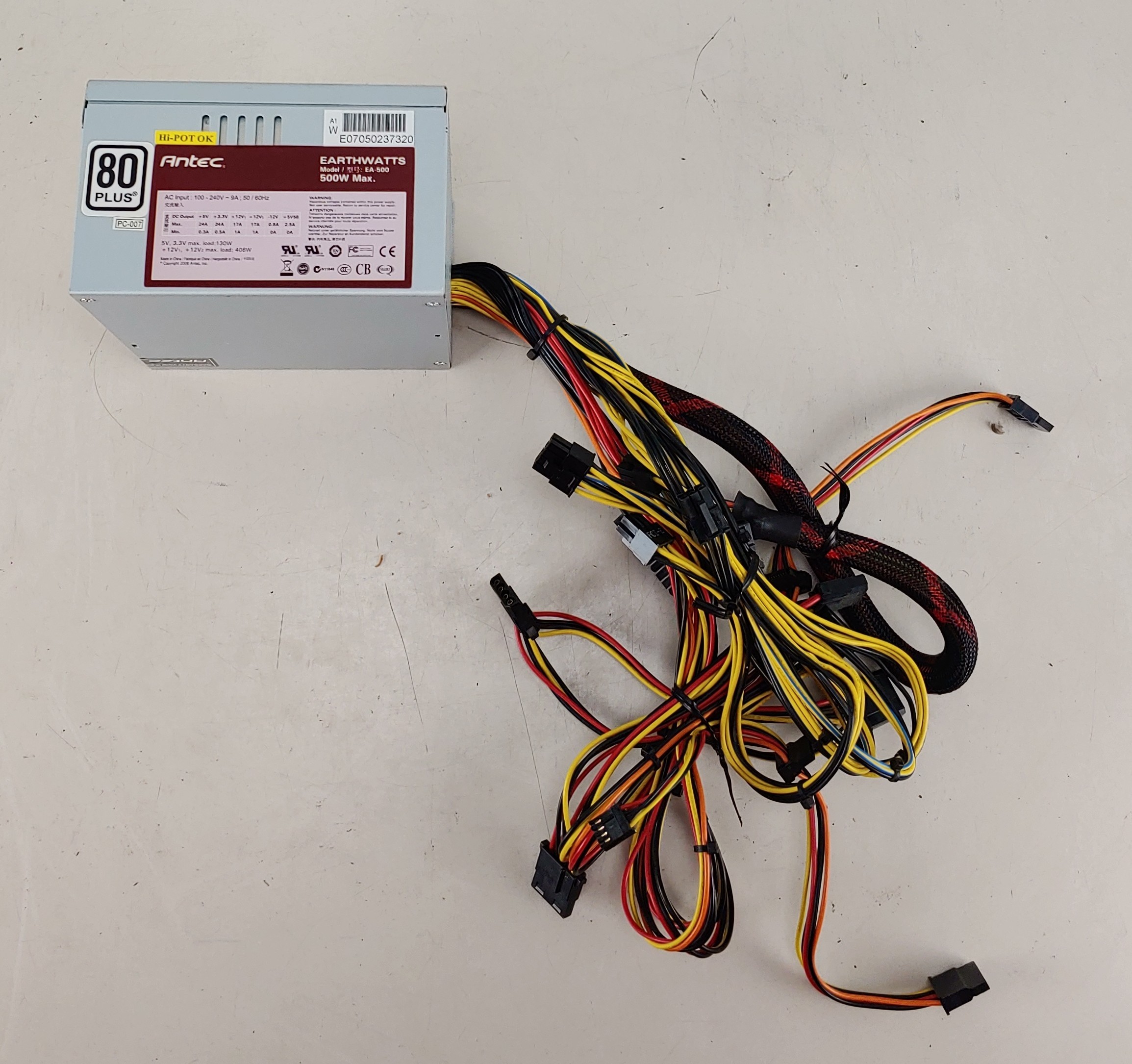 Antec Earthwatts EA-500 Power Supply 500W 80 Plus Hi-POT