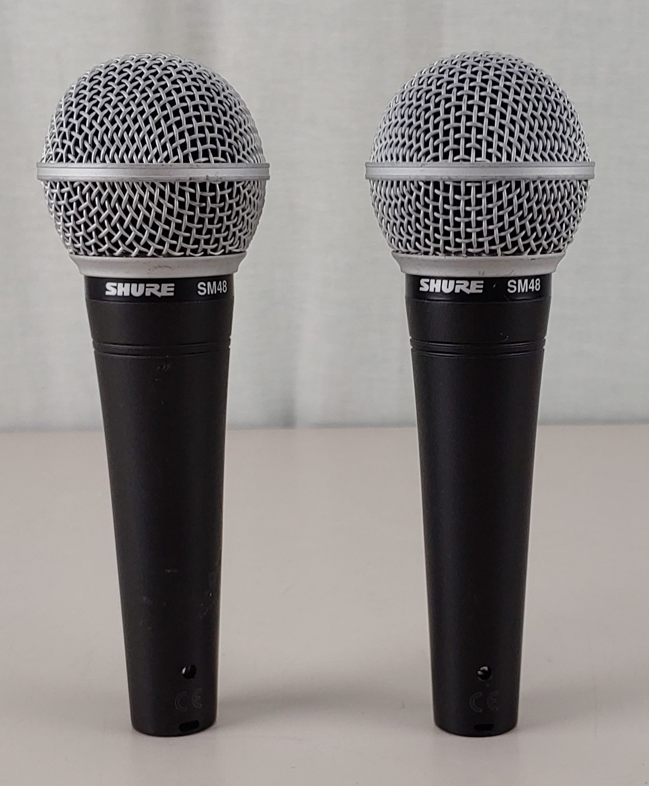 Pair of Shure SM48 Xlr Dynamic Microphones