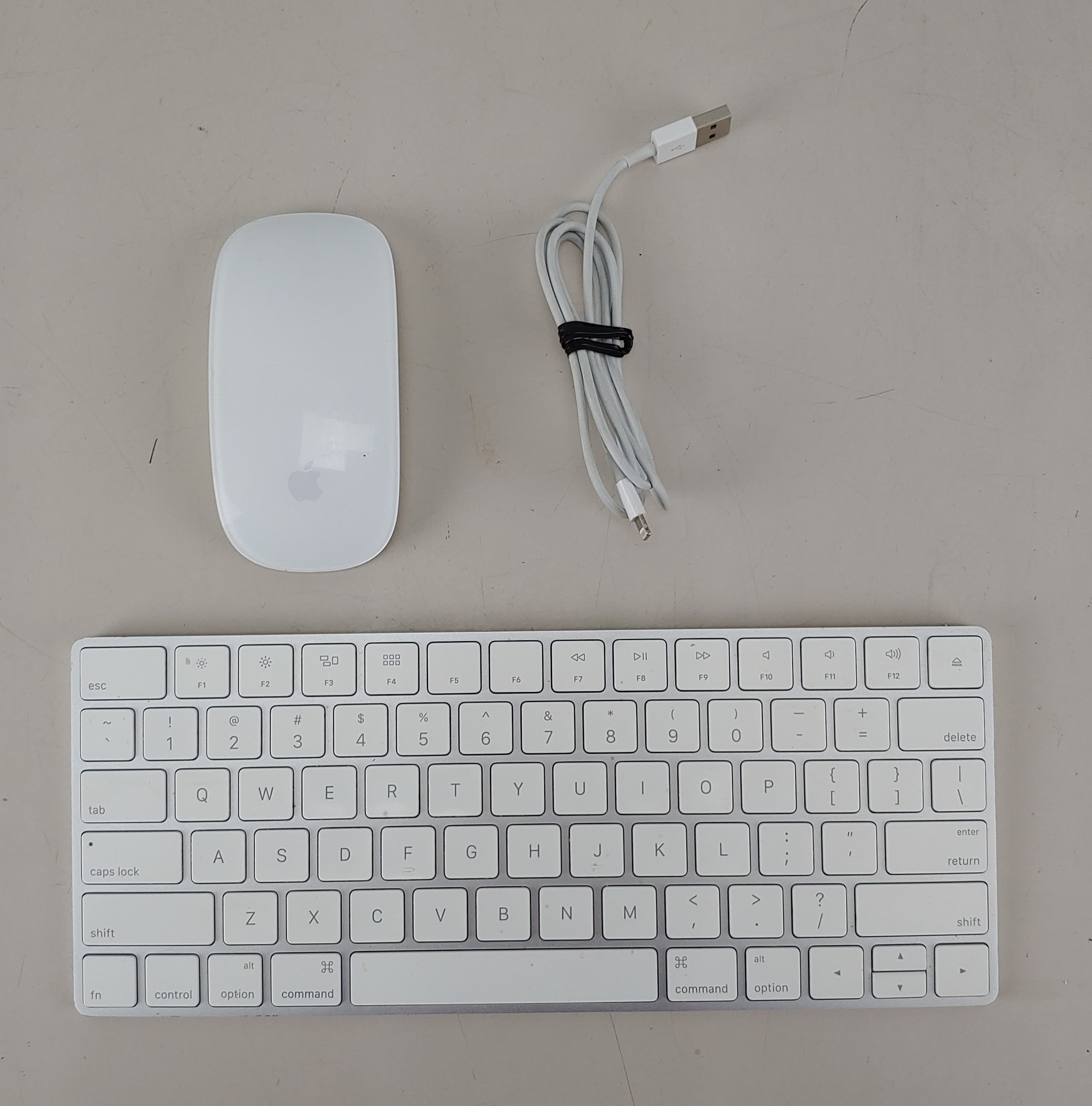 Apple Mouse + Keyboard w/ Charging Cable