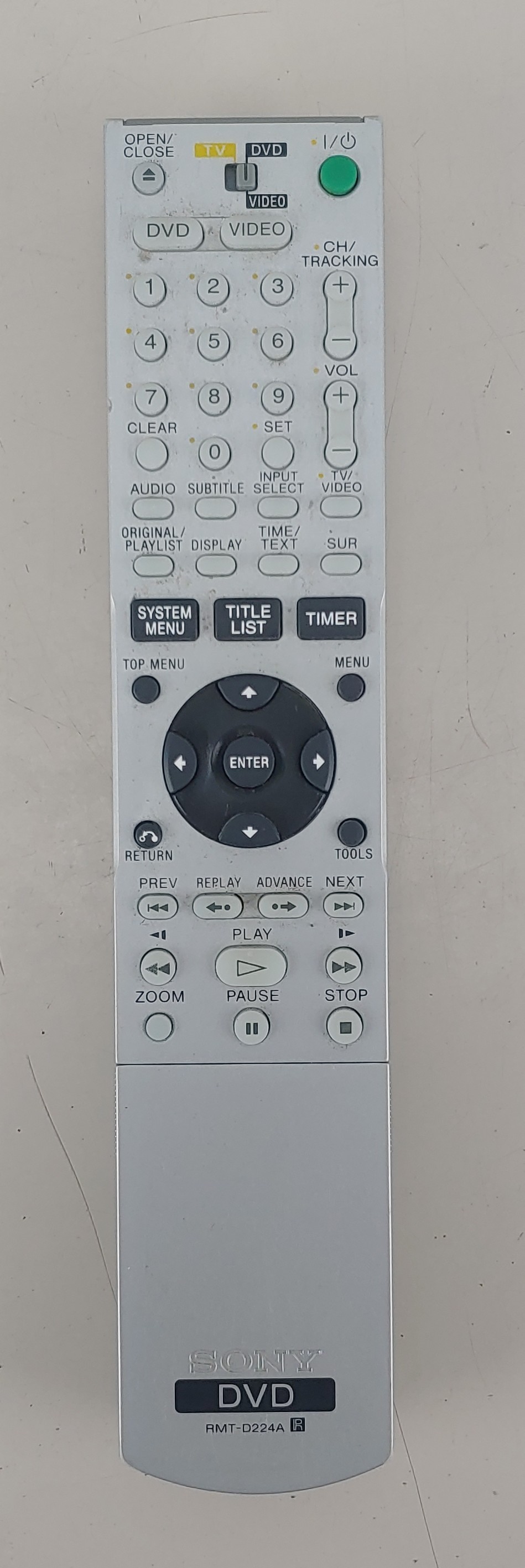 Sony Remote Control TV/DVD RMT-D224A - NO Batteries