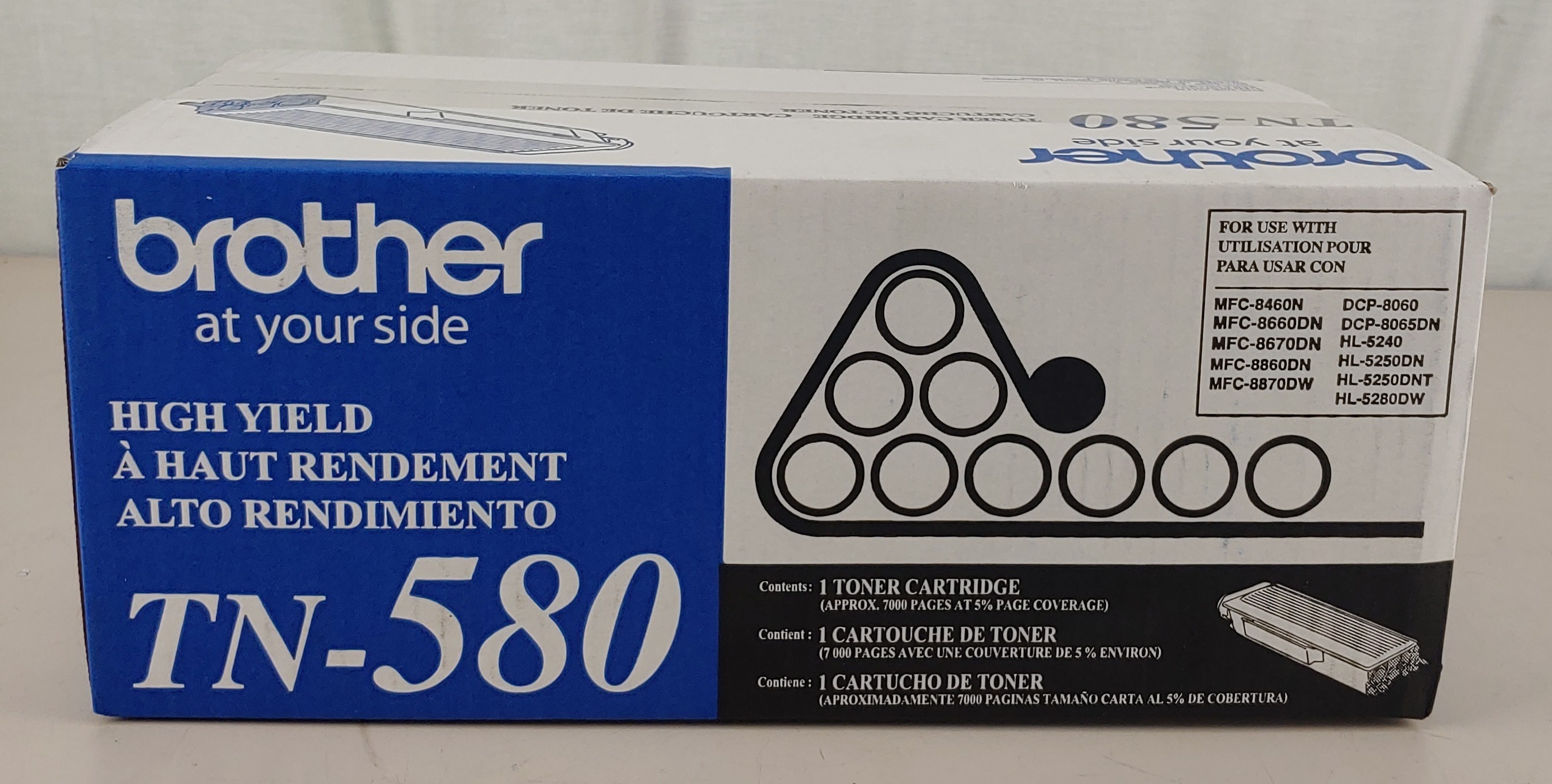 Genuine Brother TN-580 High Yield Black Toner Cartridge Sealed New