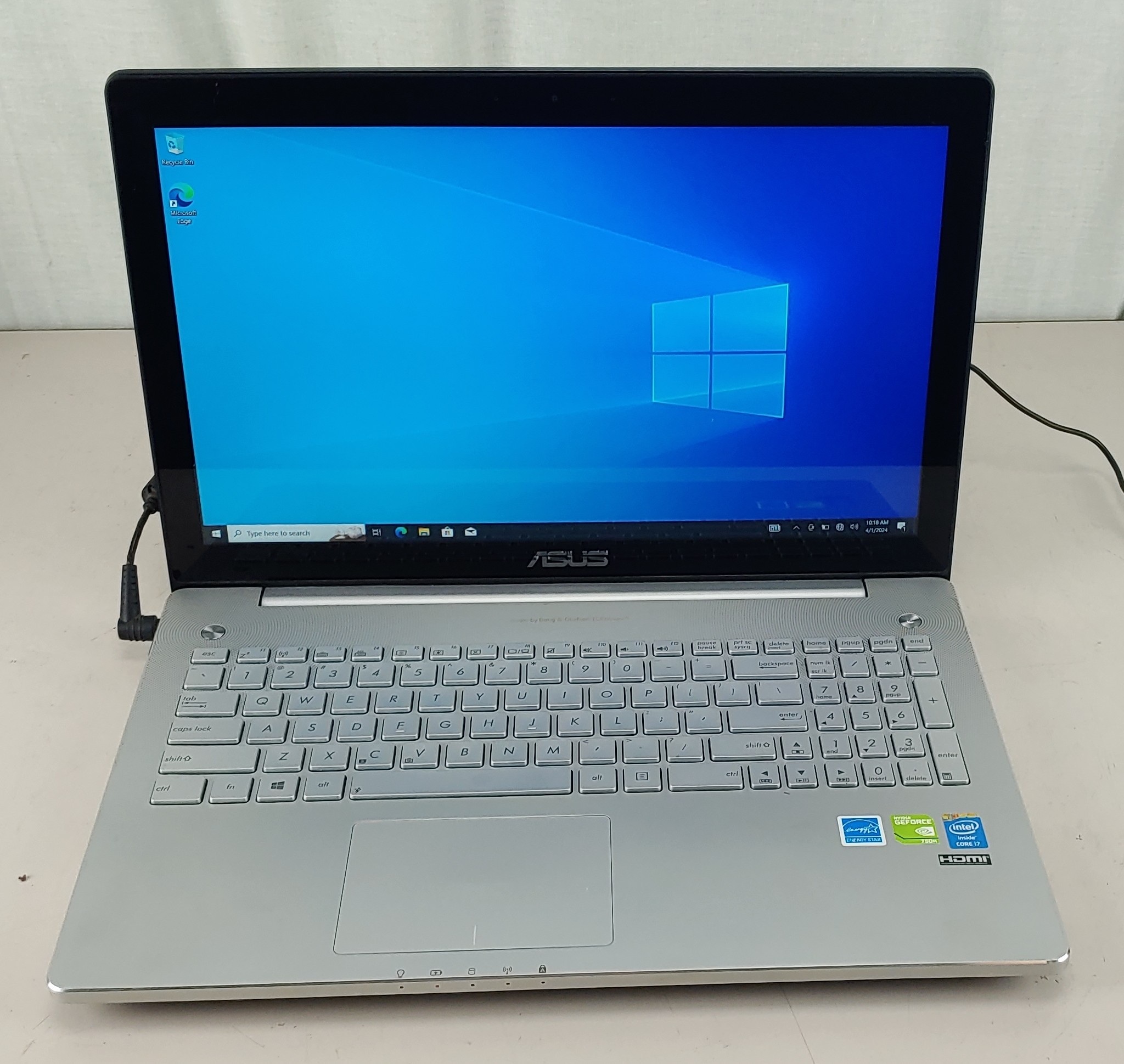 ASUS N550J Laptop i7-4700 8GB 1TB HDD BAD Battery Touchscreen Win 10 NOT ACT