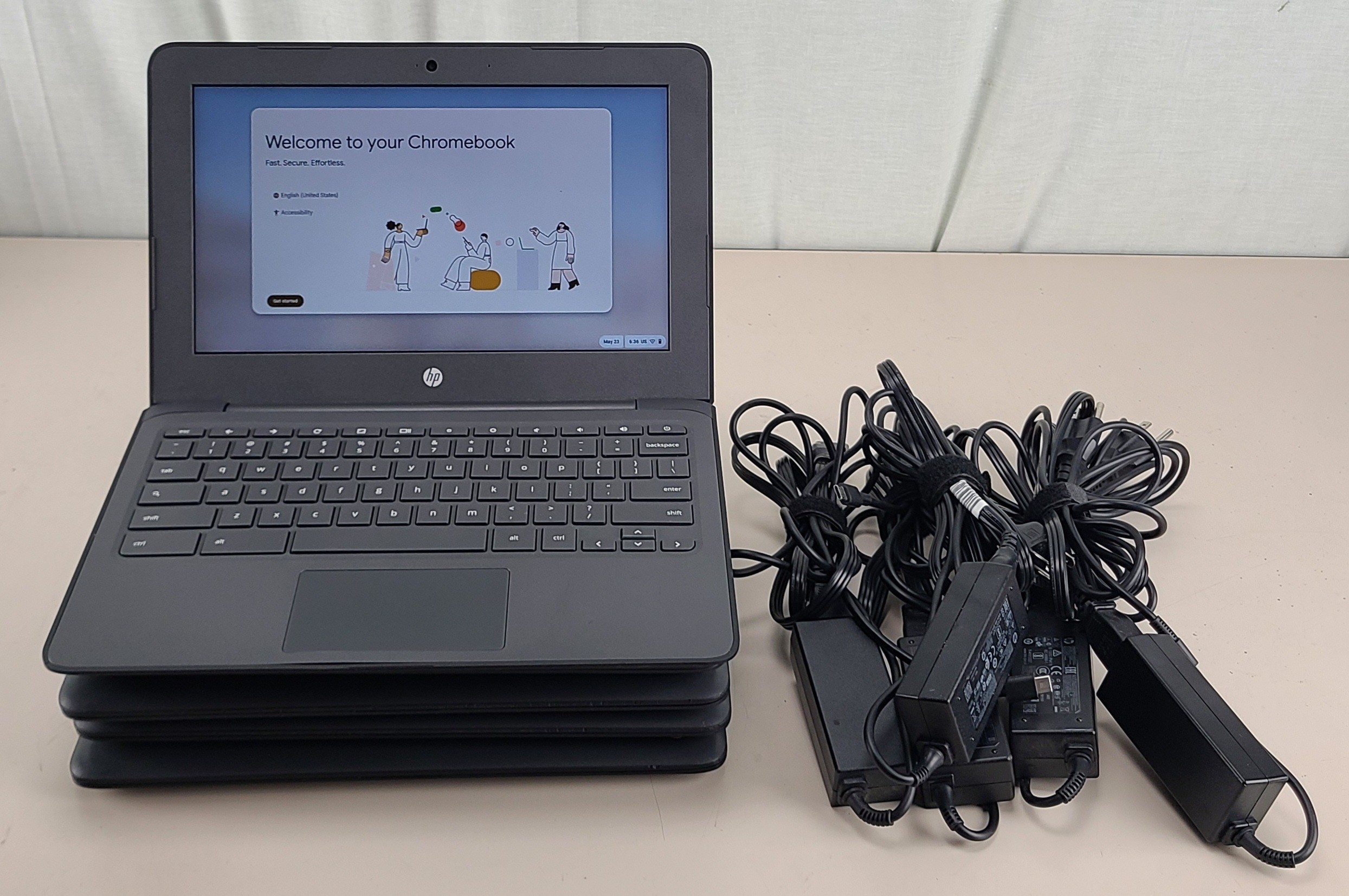 Lot of 5 HP Chromebook 11 G6 EE N3350 1.60GHz 4GB RAM 16GB 6KJ19UTABA