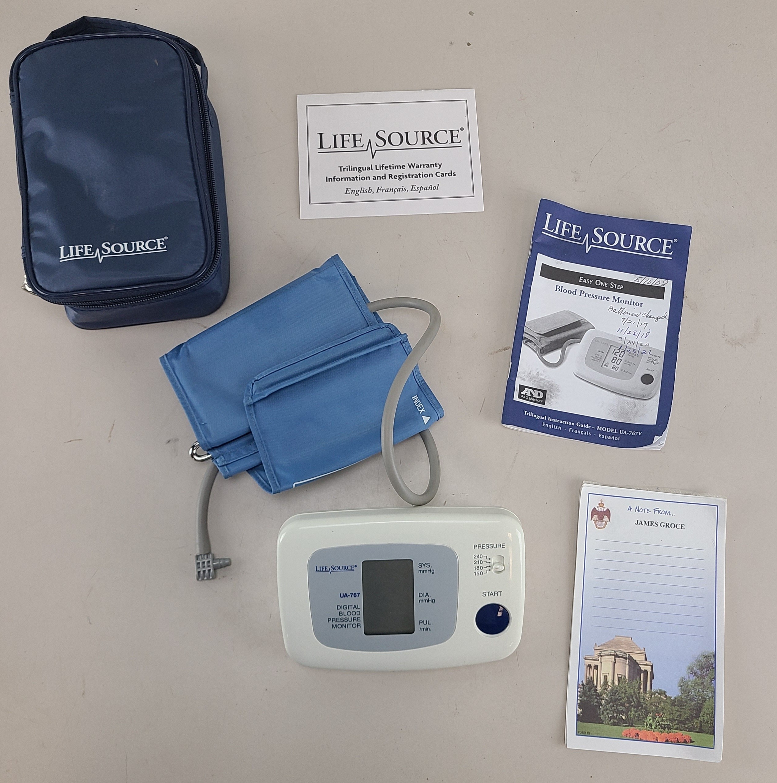 Life Source UA-767 Plus Digital Blood Pressure Monitor Cuff & Case