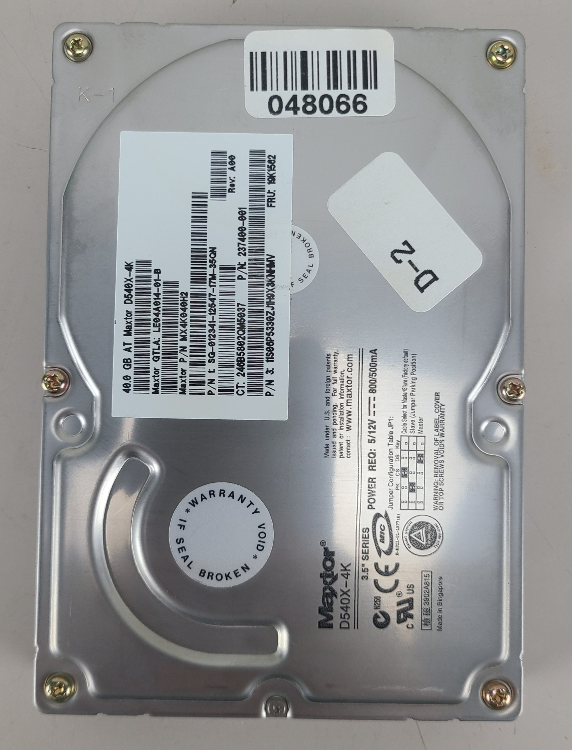 Maxtor D540X-4K 40GB 3.5" Hard Drive