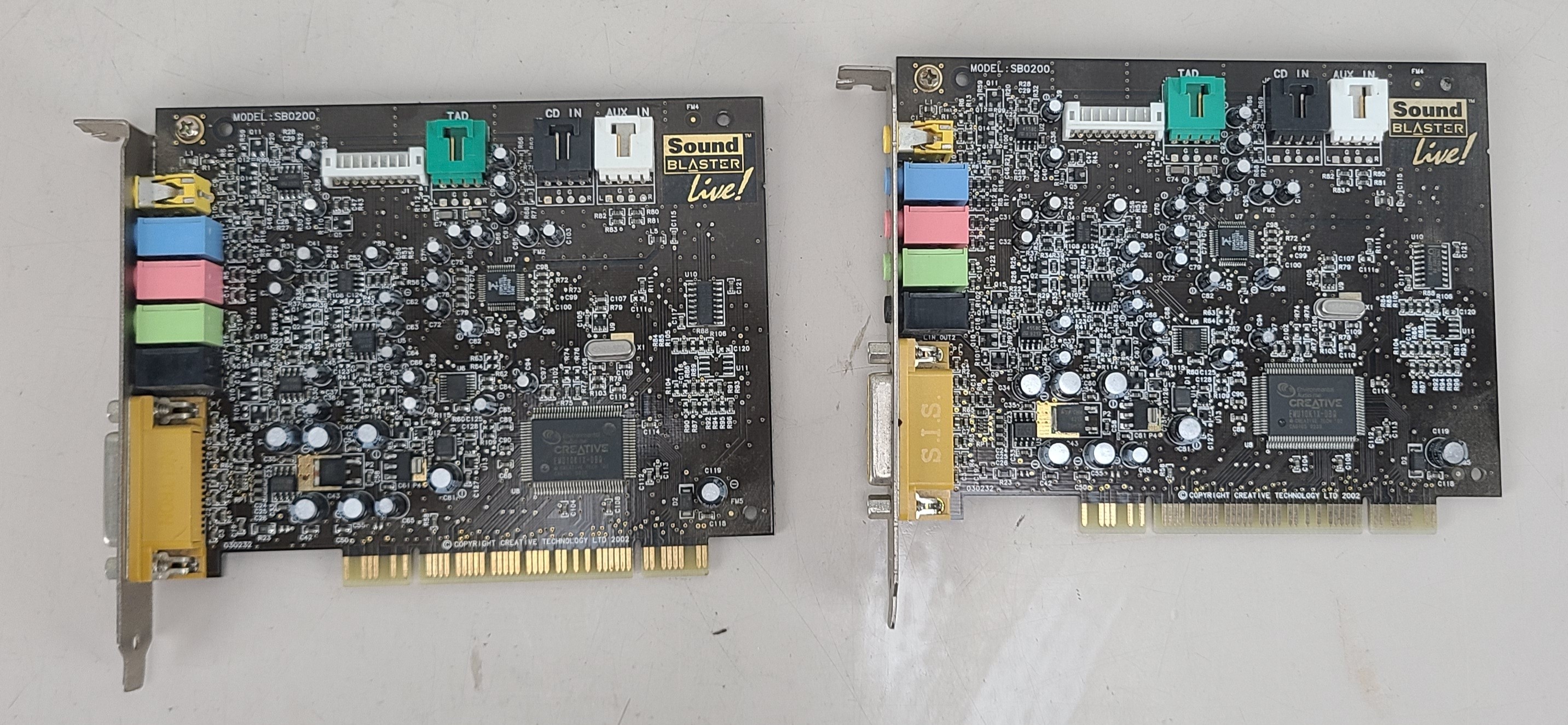 Lot of 2 Creative Labs Sound Blaster Live! SB0200 PCI Sound Card