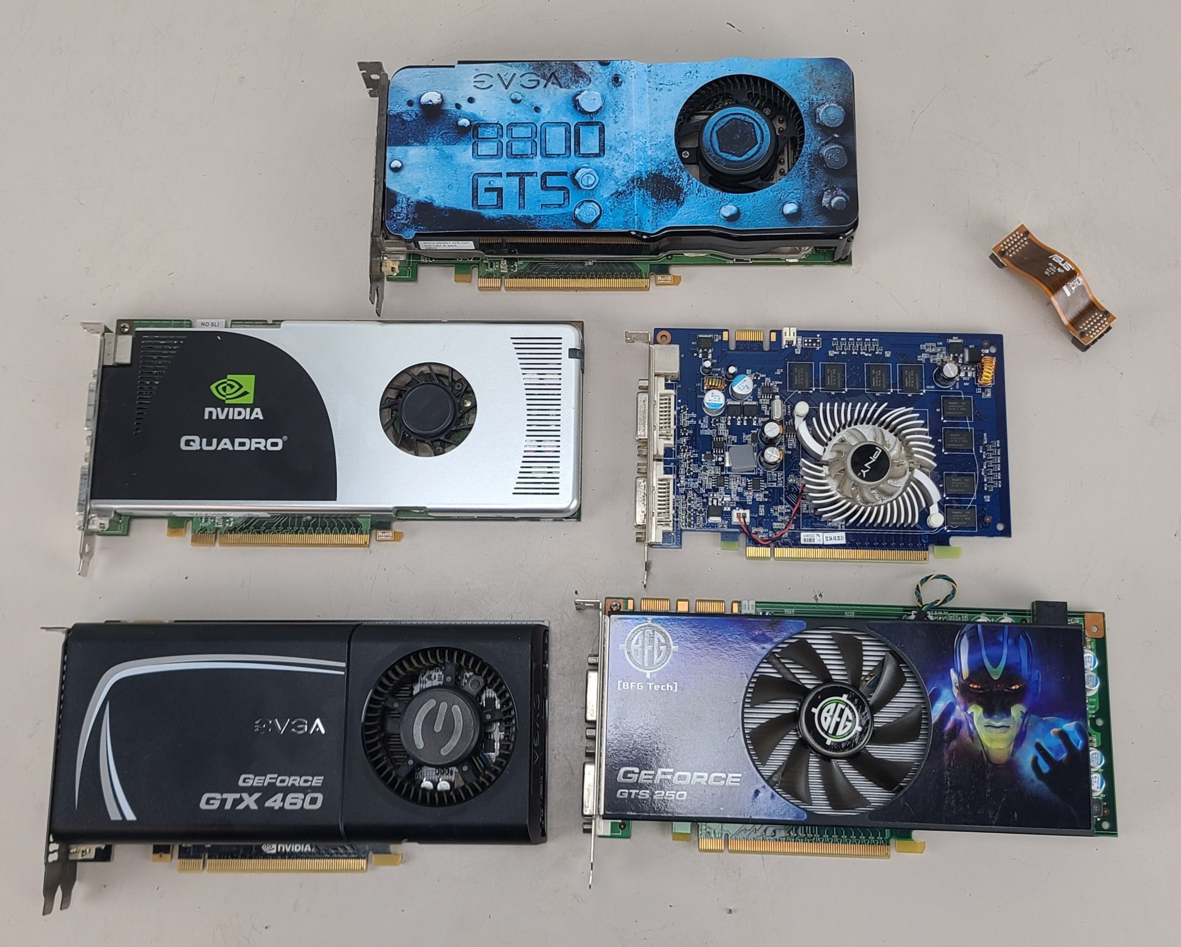 LOT OF 5 BFG, EVGA, NVIDIA, and PNY Graphics Cards