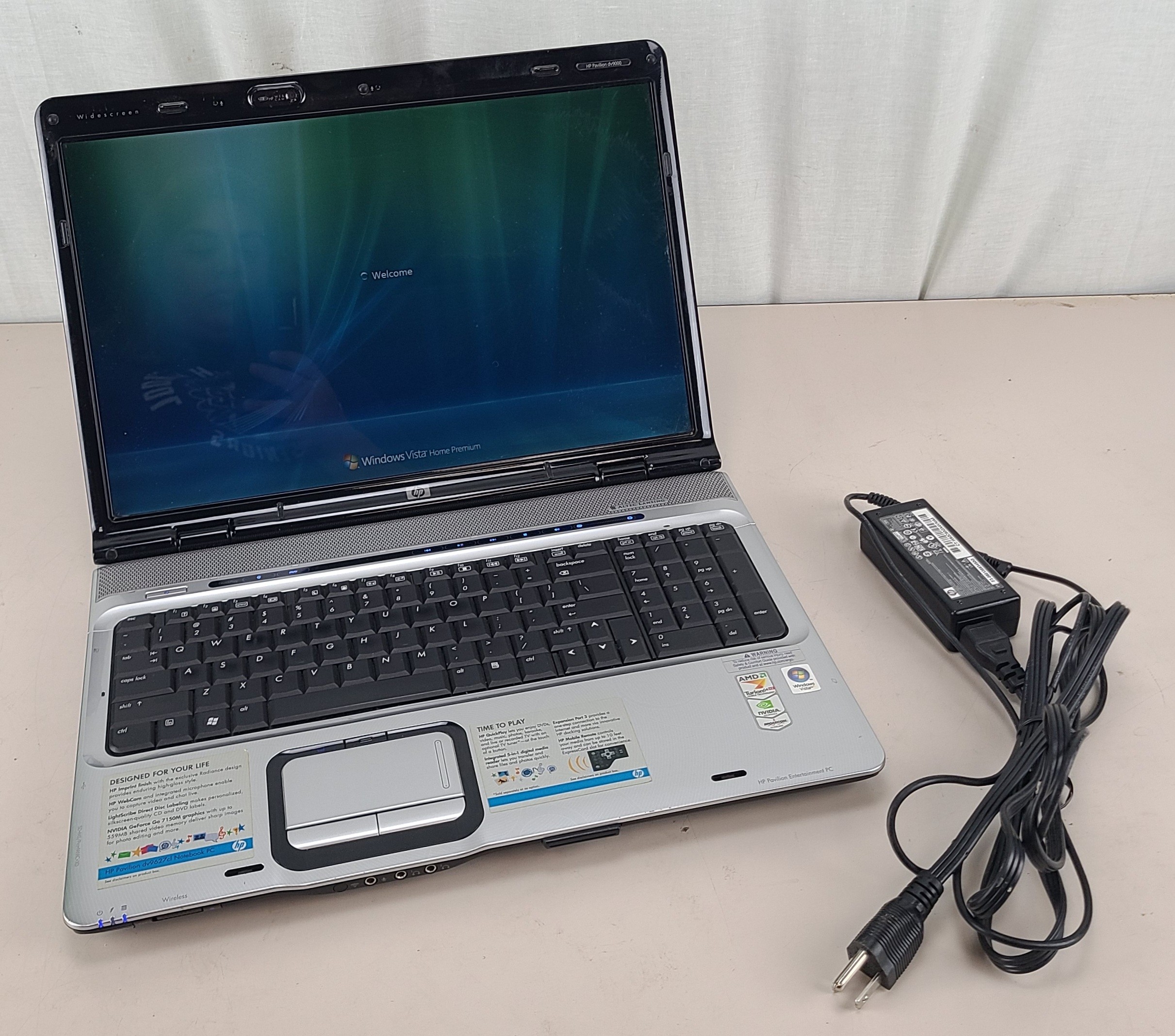 HP Pavilion DV9500 DV9627CL Turion TL-58 1GB 200GB HDD WIN VISTA HOME