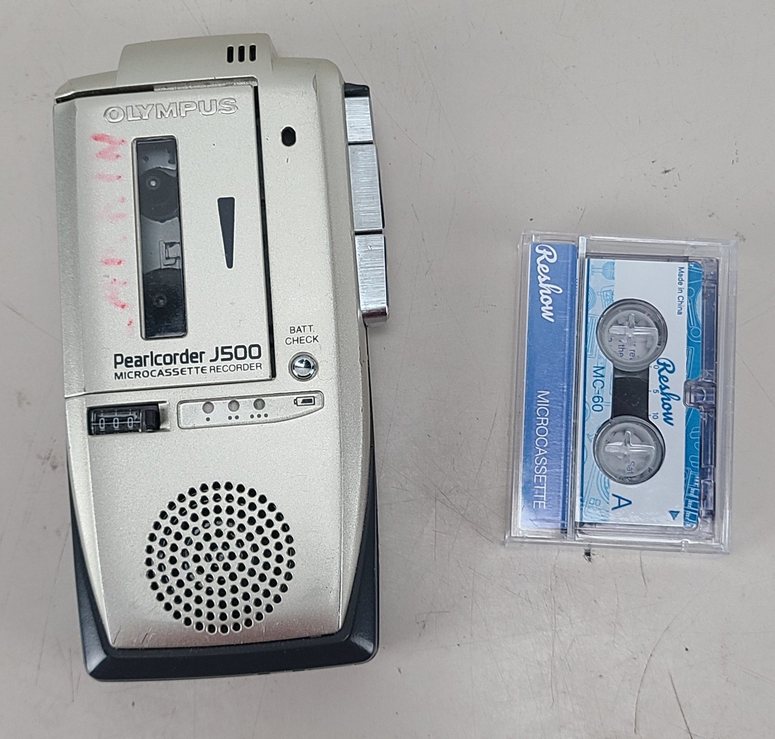 Olympus Pearlcorder J-500 Handheld Cassette Voice Recorder