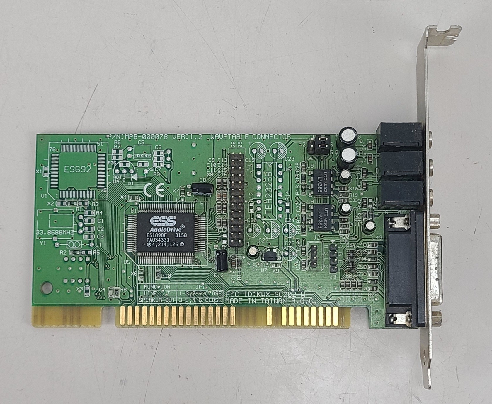 Vintage ESS Audio Drive ES1898F 16Bit ISA Audio Sound Card