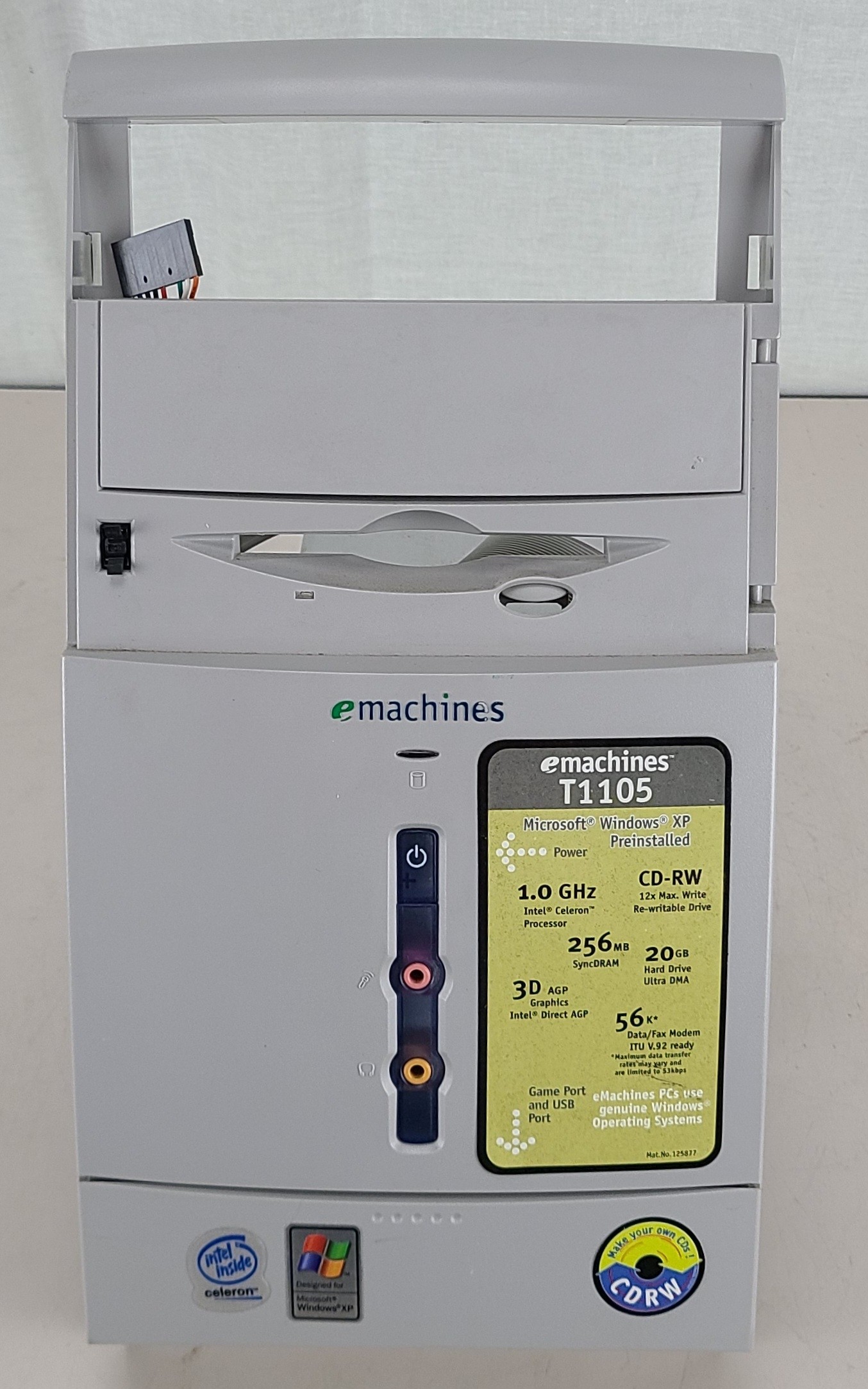 Emachines T1105 Face Plate + Setup Only