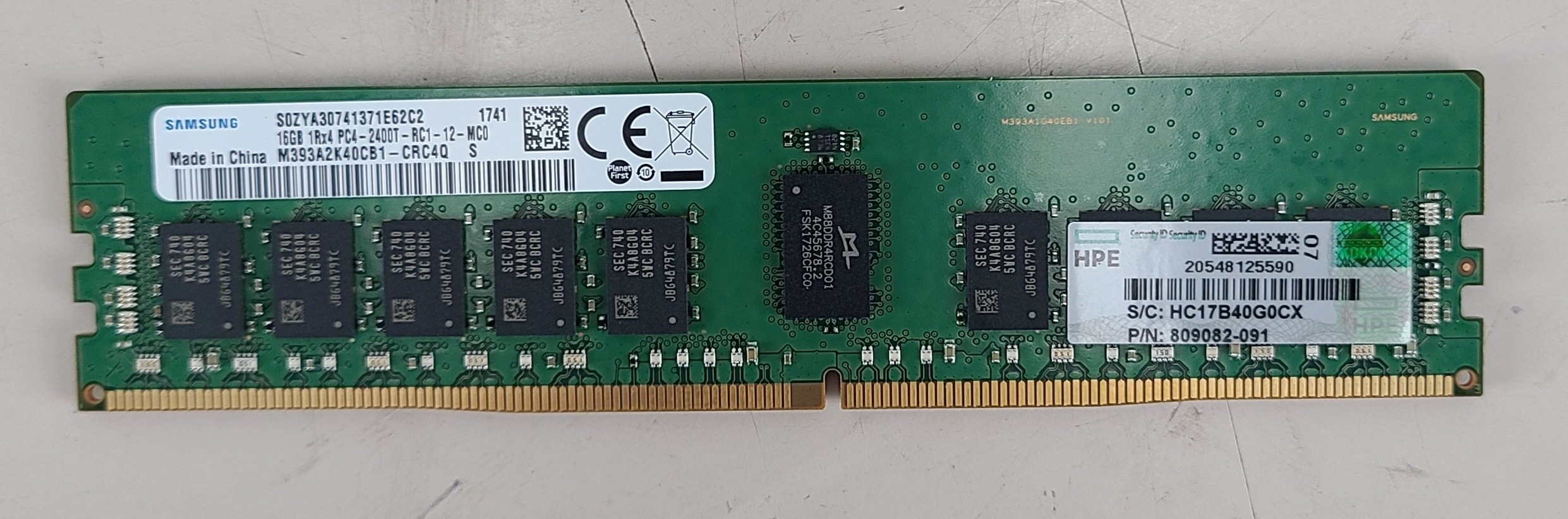 Samsung 16GB 1Rx4 PC4-2400T DDR4 SDRAM HP Server Ram