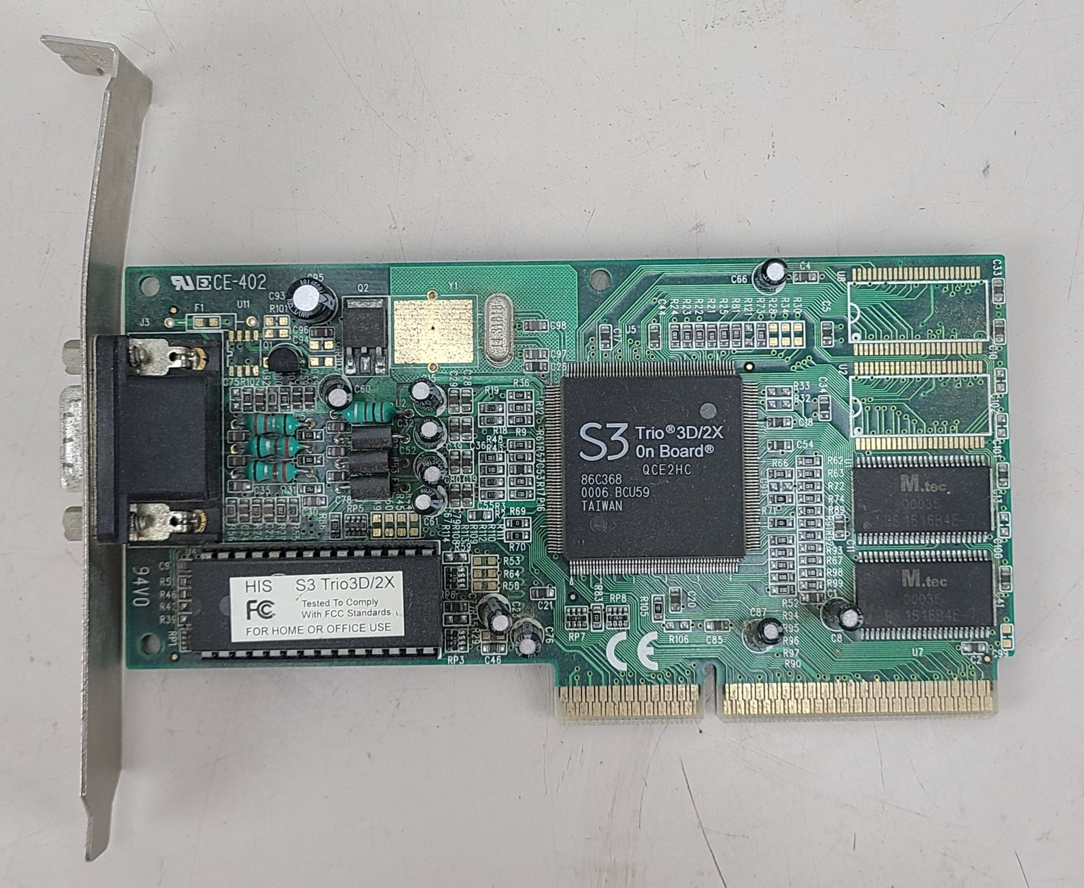 S3 Trio 3D/2X QCE2HC PCI 4MB Graphics Card