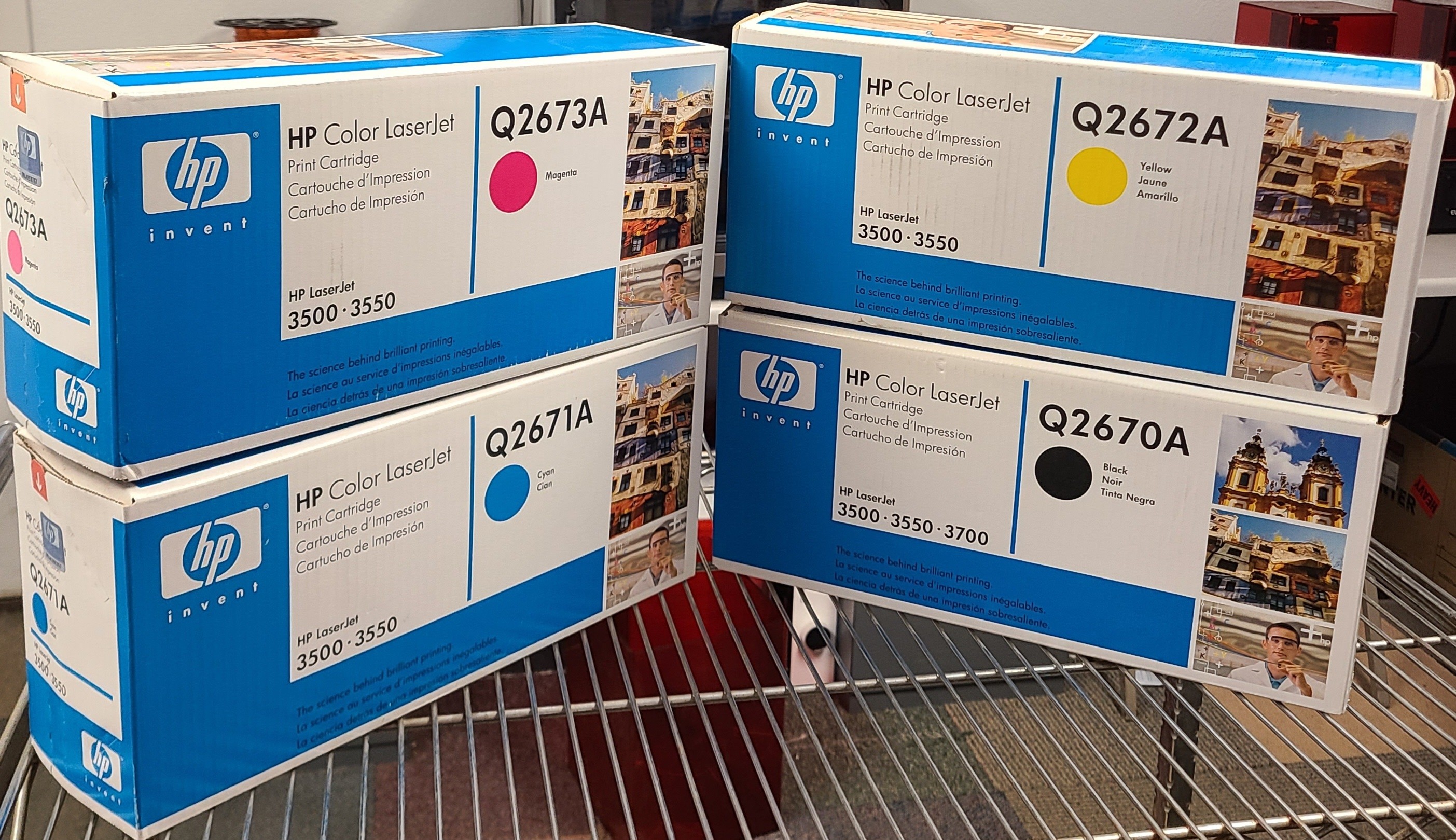 Set of 4 HP Color LaserJet Toners Q2670A, Q2671A, Q2672A, Q2673A