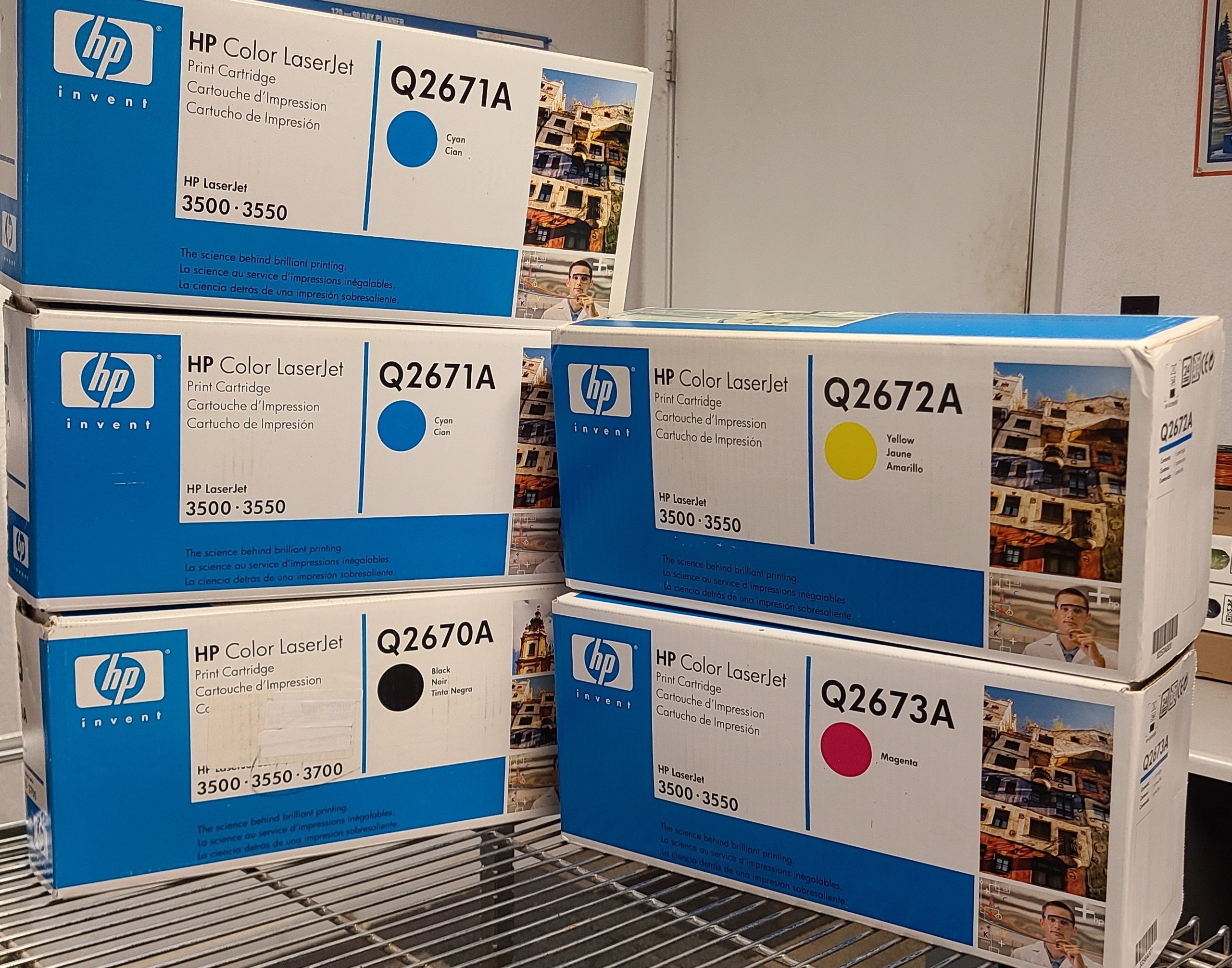 Set of 5 HP Color LaserJet Toners Q2670A, Q2671A, Q2672A, Q2673A