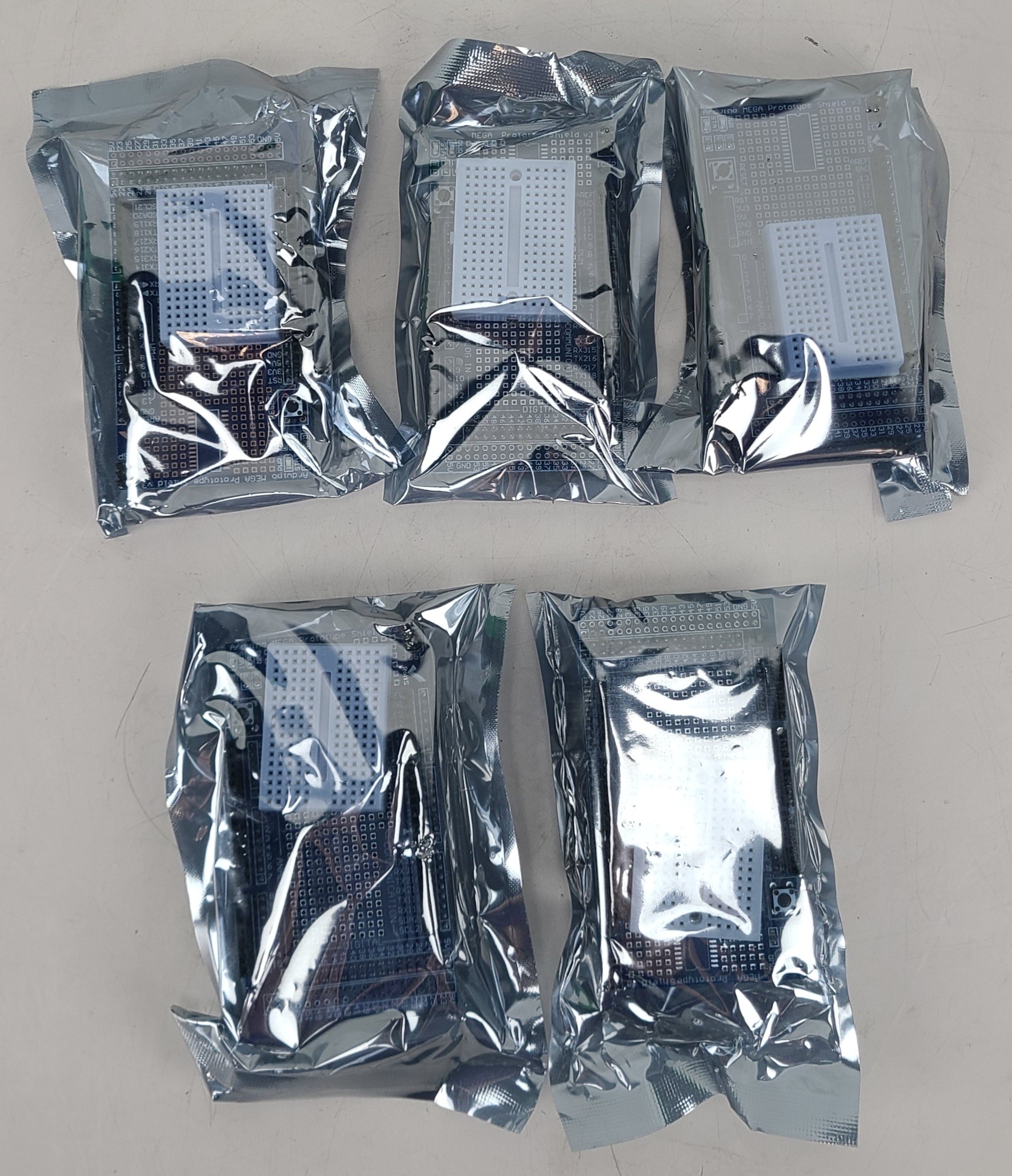 Lot of 5 Arduino Mega Prototype Shield w/ Bread Board
