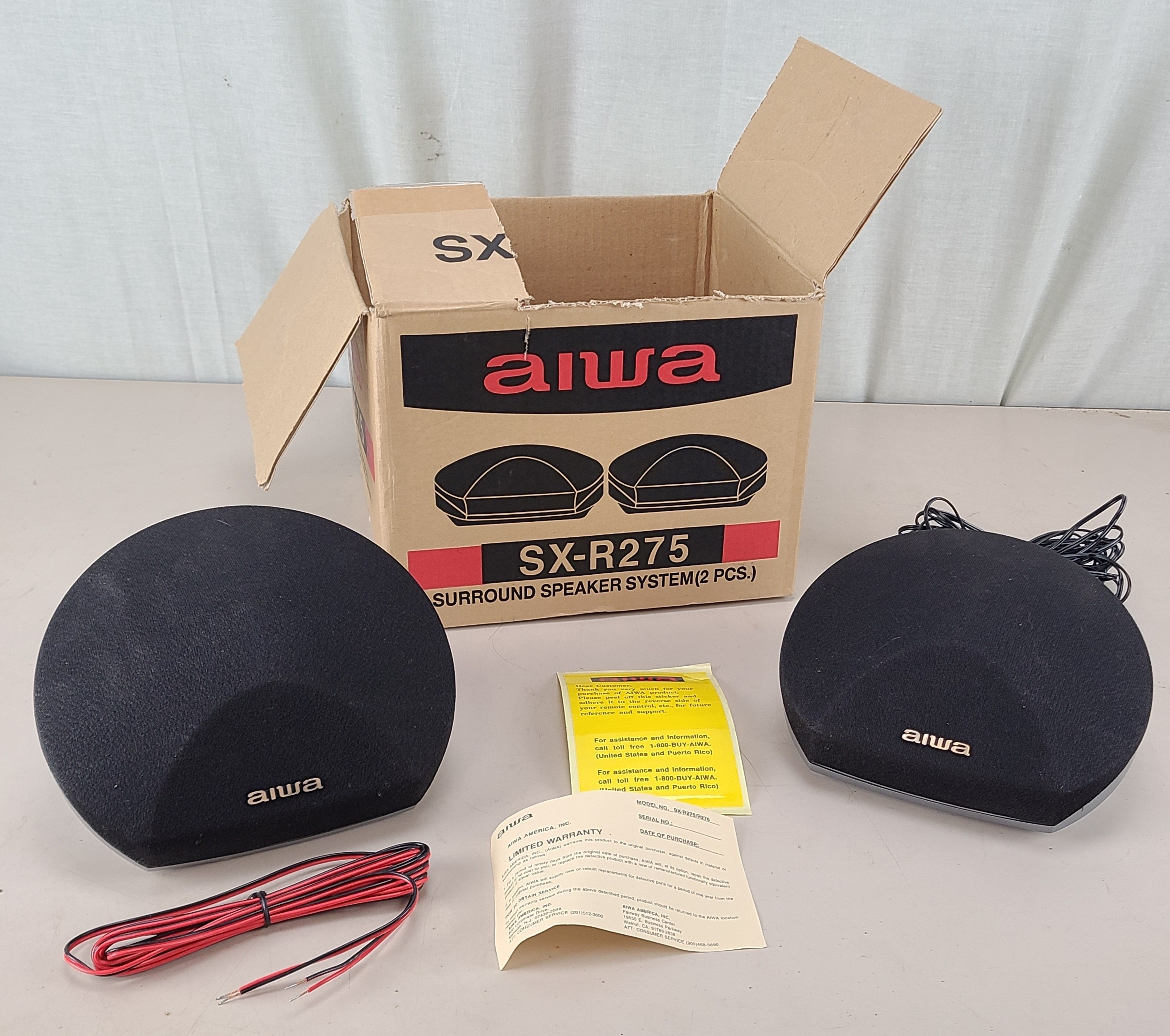 Aiwa Speaker System Pair SX-R275 40W Surround Sound Home Black