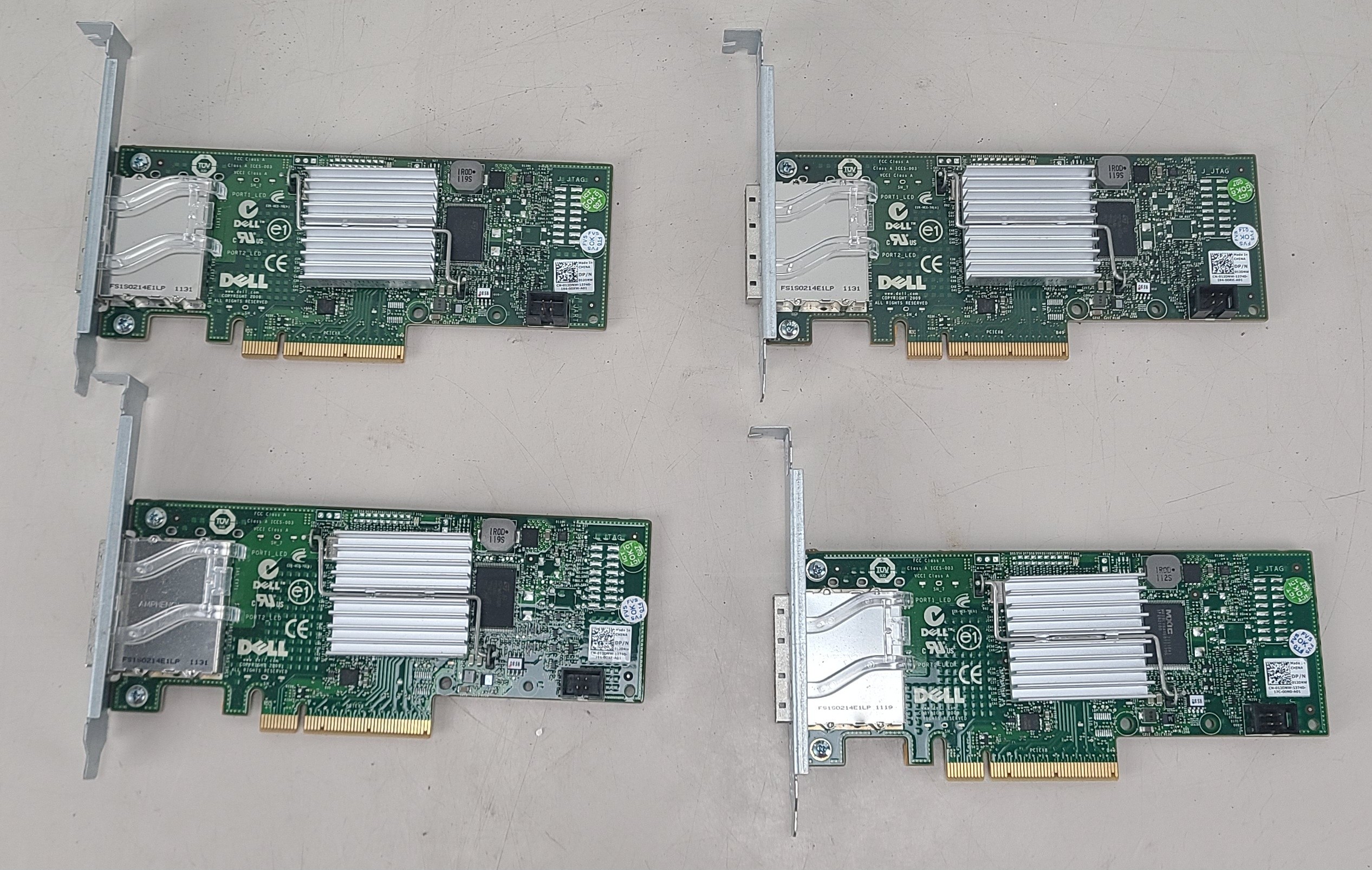 Lot of 4 Dell PERC H200E 6Gbps SAS HBA Dual-Port External RAID Controller 12DNW