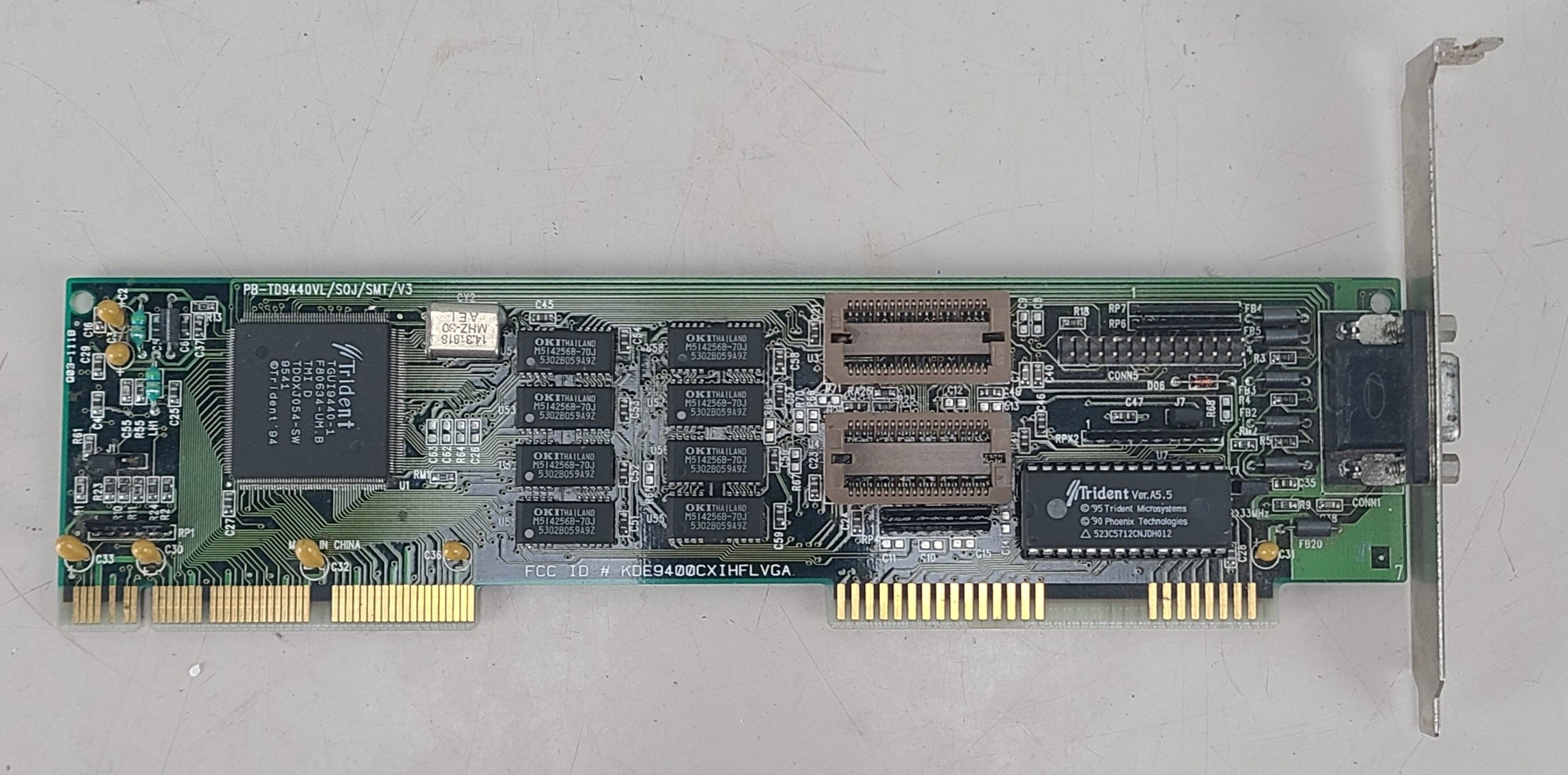 Vintage Trident PB-TD9440VL/SOJ/SMT/V3 1MB Vesa Local Bus VGA Video Card