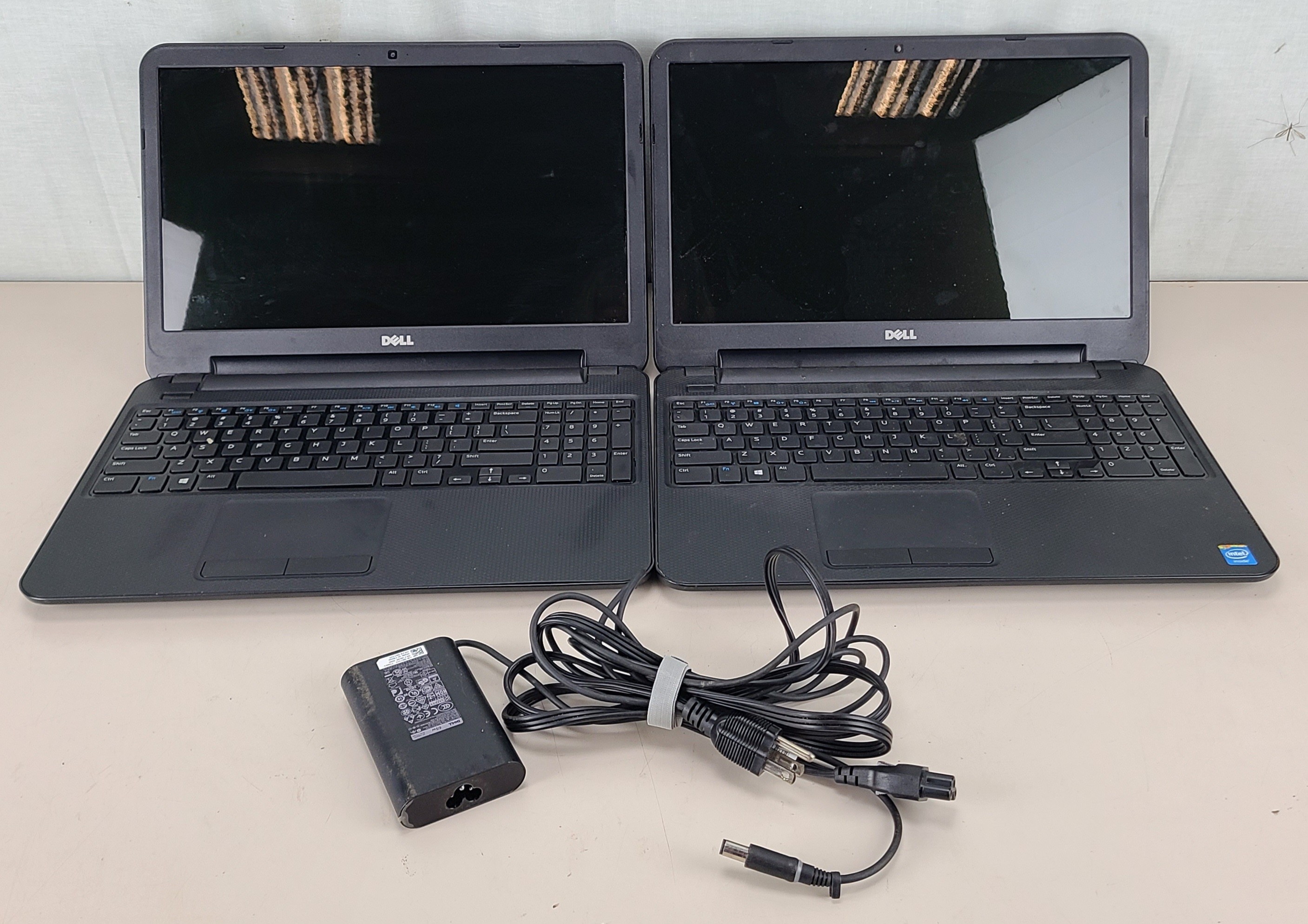 Lot of 2 Dell Inspiron 15-3537 Celeron 4GB 1TB HDD WIN 10 HOME BAD BATTERY WIFI ISS.