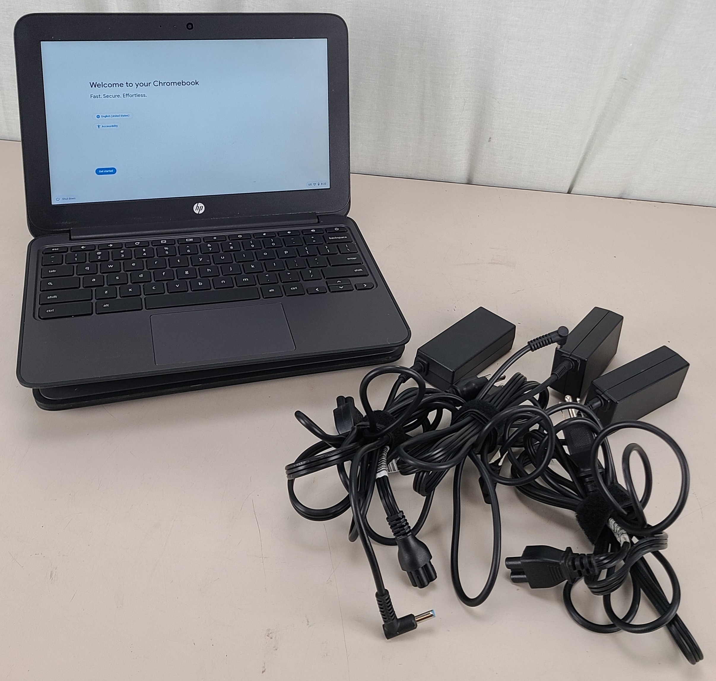 Lot of 3 HP Chromebook 11 G5 EE Intel Celeron 4GB 16GB SSD